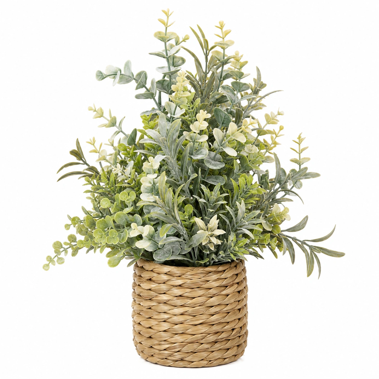 Planta Artificial en Maceta Tejida Verde 30 cm-JARNOVIEL