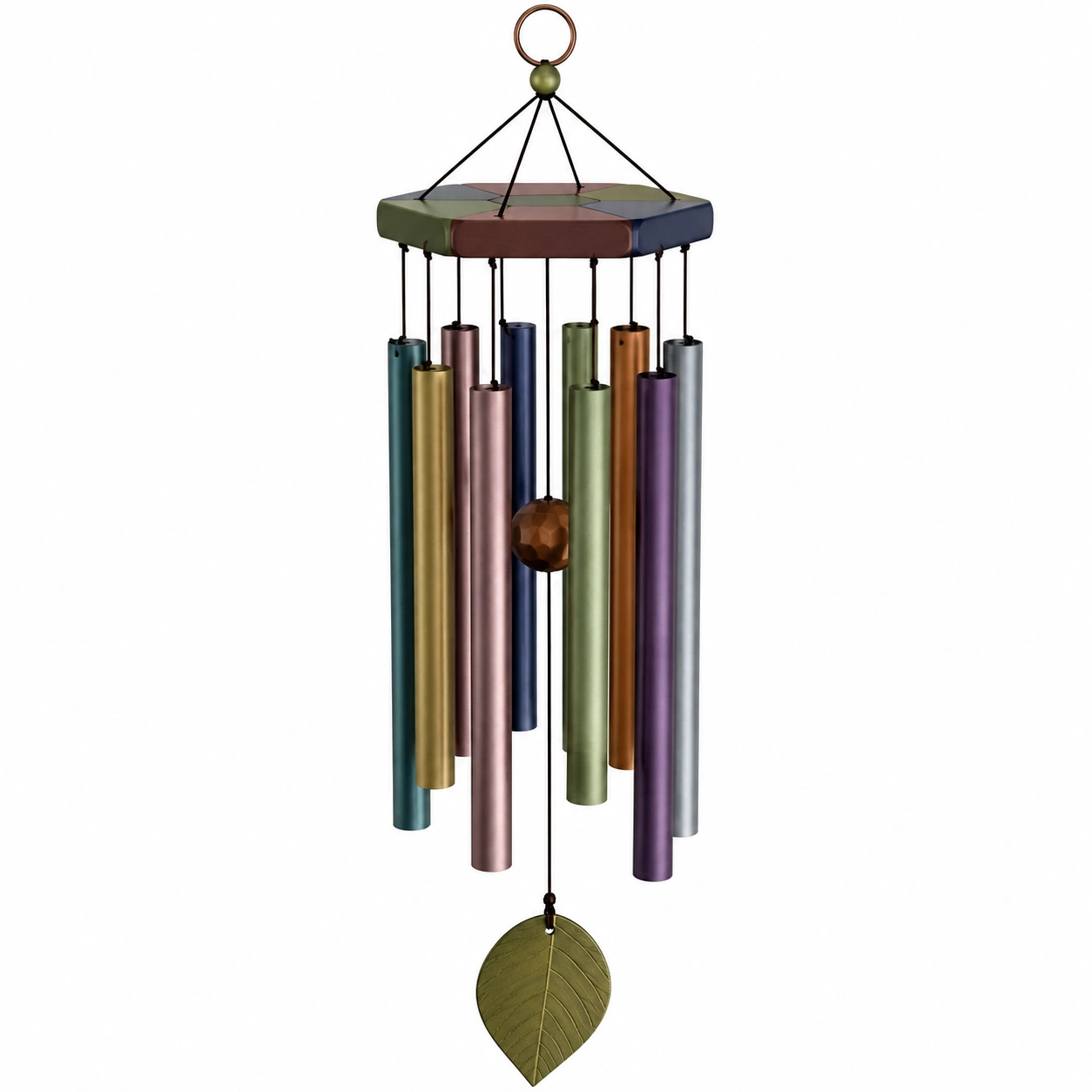 Carillón de Viento Multicolor para Decoración de Exteriores e Interiores, 60 cm-JARNOVIEL