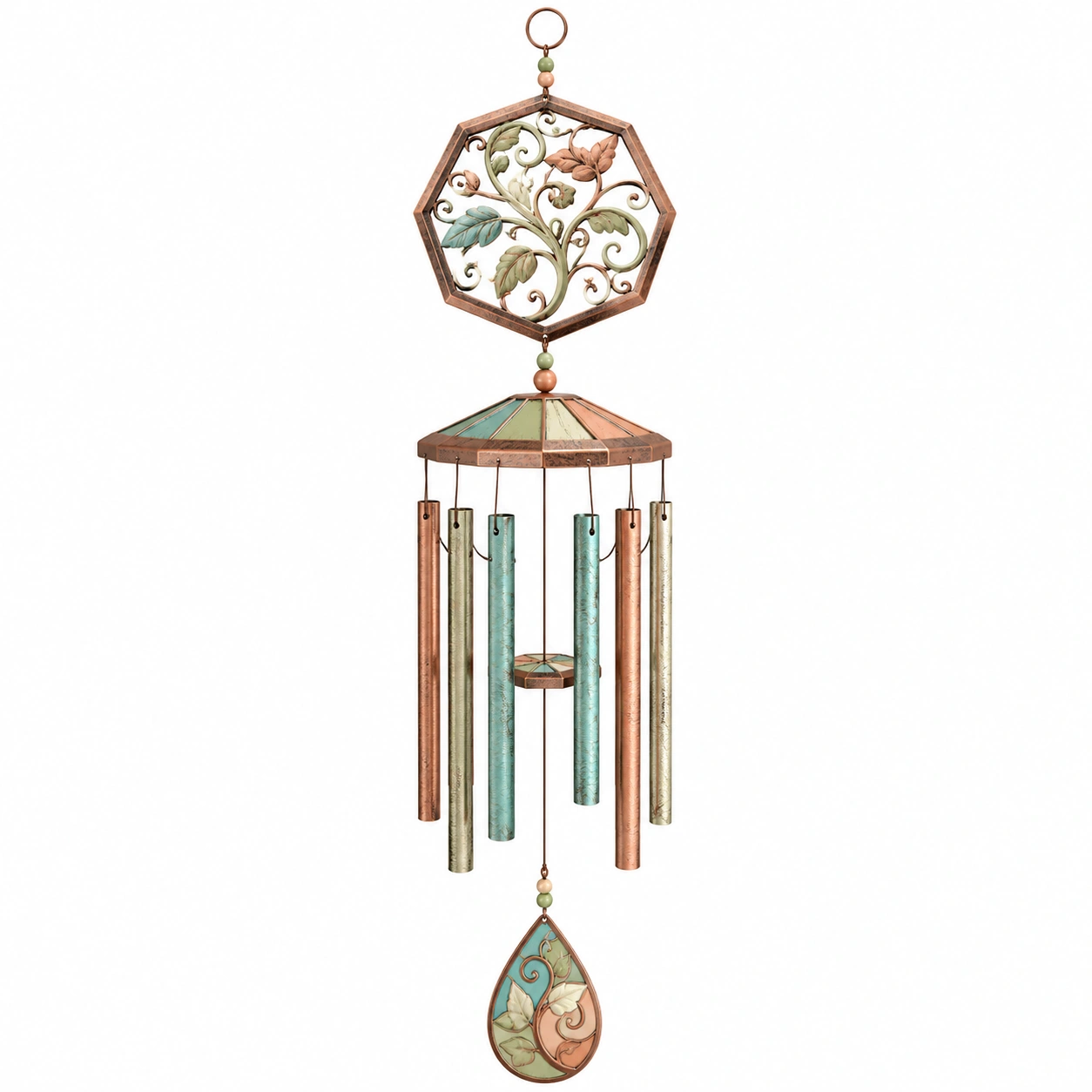Campanas de Viento Decorativas Multicolor con Diseño Floral-JARNOVIEL