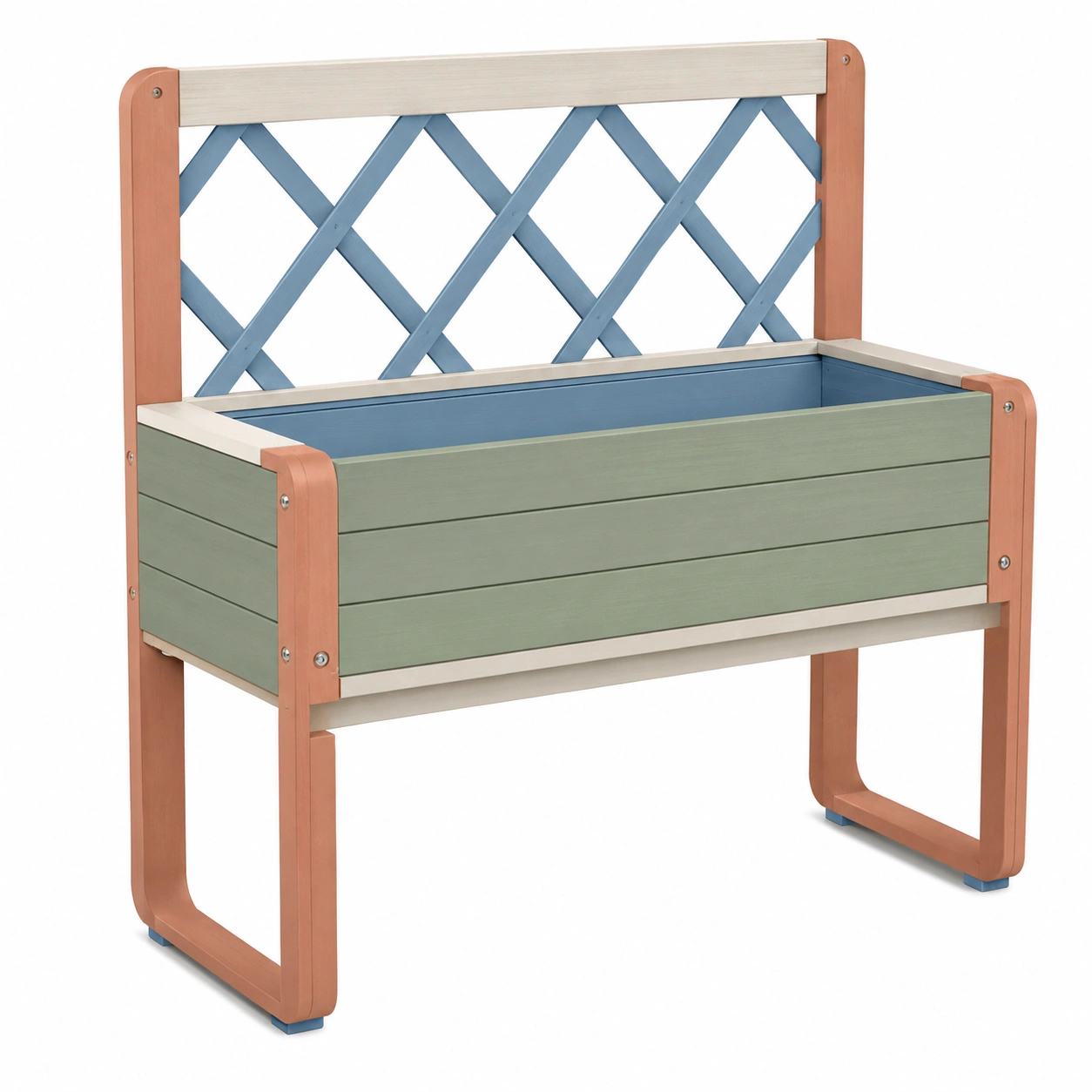 Jardinera elevada con celosía bicolor para interior y exterior-JARNOVIEL
