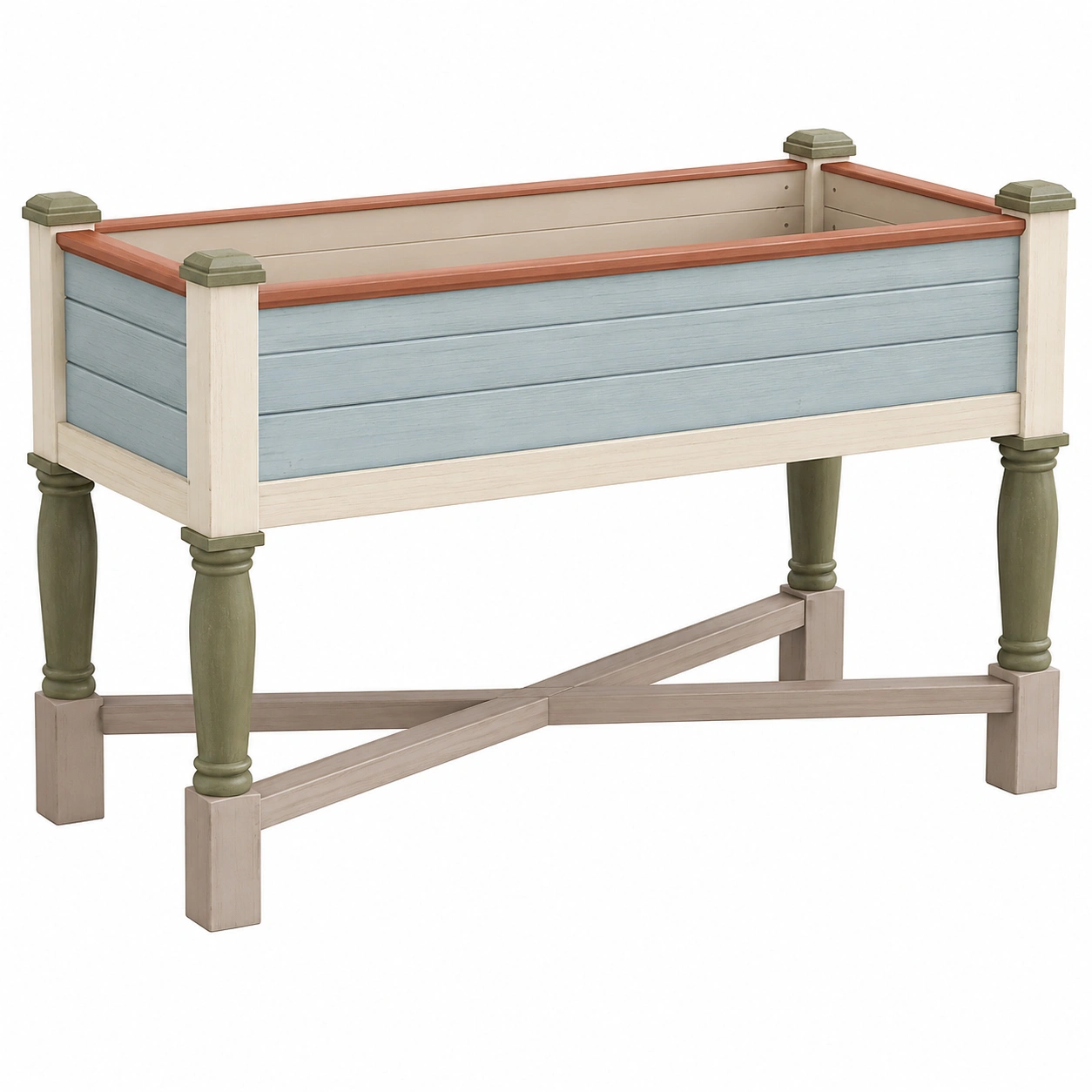 Jardinera Elevada de Madera Multicolor para Exteriores-JARNOVIEL