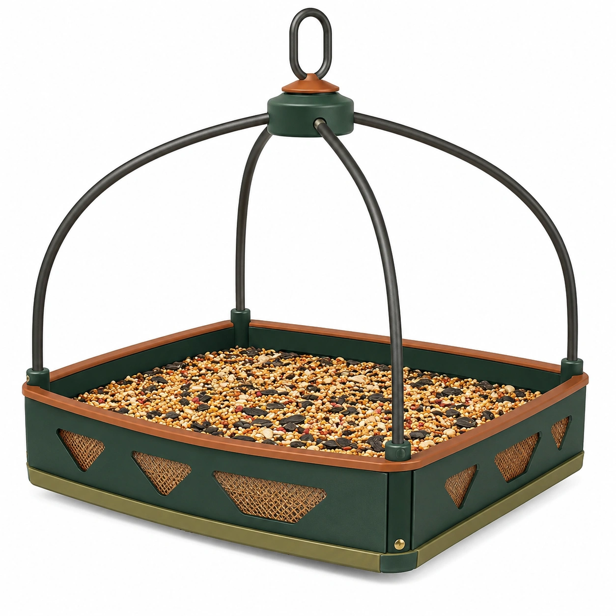 Comedero Colgante para Pájaros Verde y Marrón 35x35x30cm-JARNOVIEL