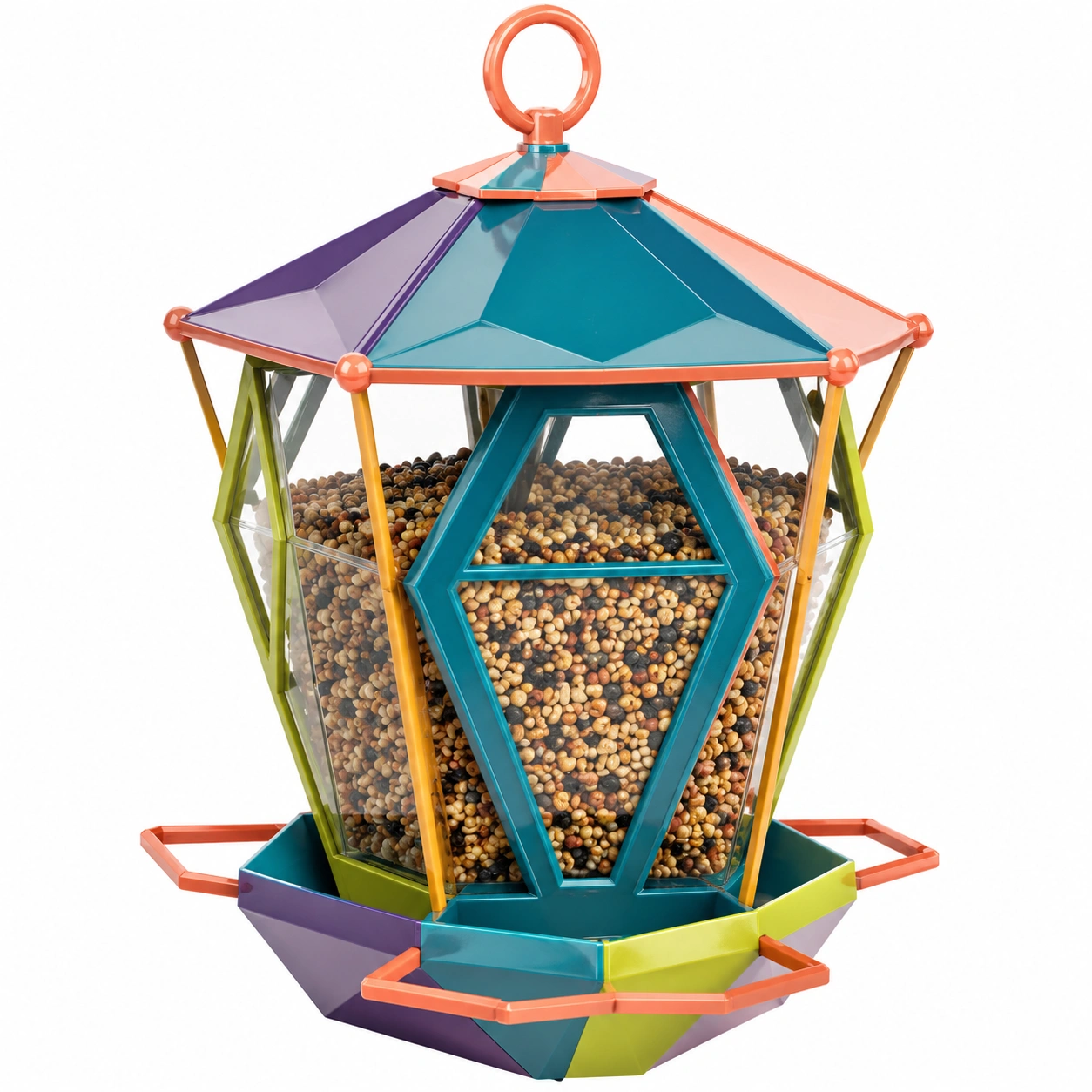 Comedero para Pájaros Exterior Multicolor 28x35 cm-JARNOVIEL