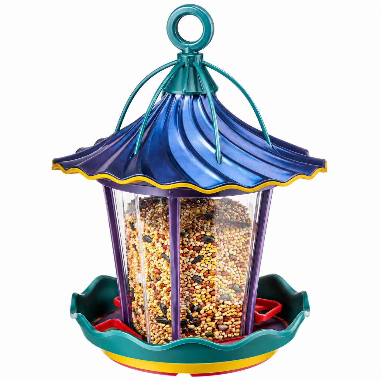 Comedero para Pájaros Colgante Multicolor para Jardín-JARNOVIEL