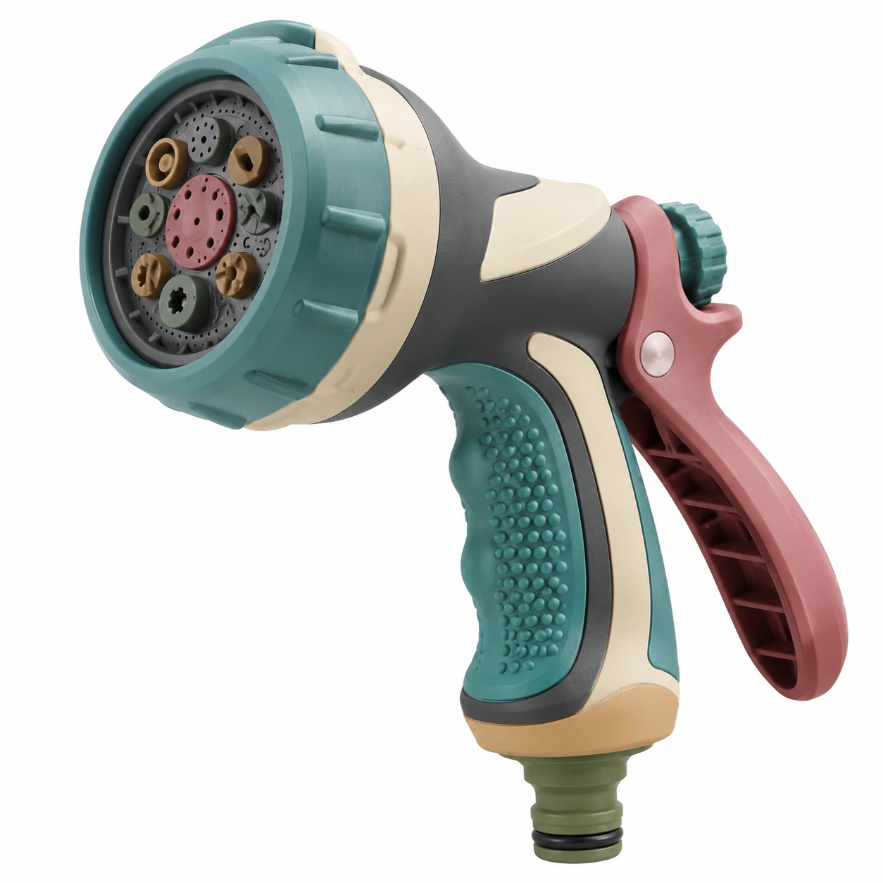 Pistola Rociadora de Jardín con 8 Modos Verde/Beige/Rojo-JARNOVIEL