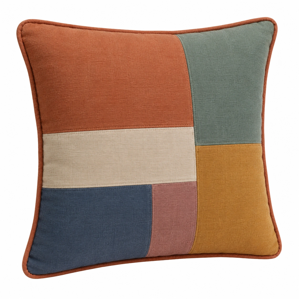 Cojín cuadrado de diseño de patchwork 45x45 cm multicolor-MEUB VEXA