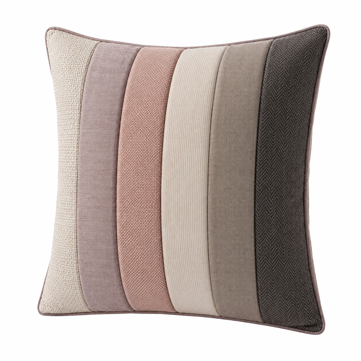 Cojín Decorativo de Rayas Multicolor 45x45 cm Crema/Gris/Rosa-MEUB VEXA