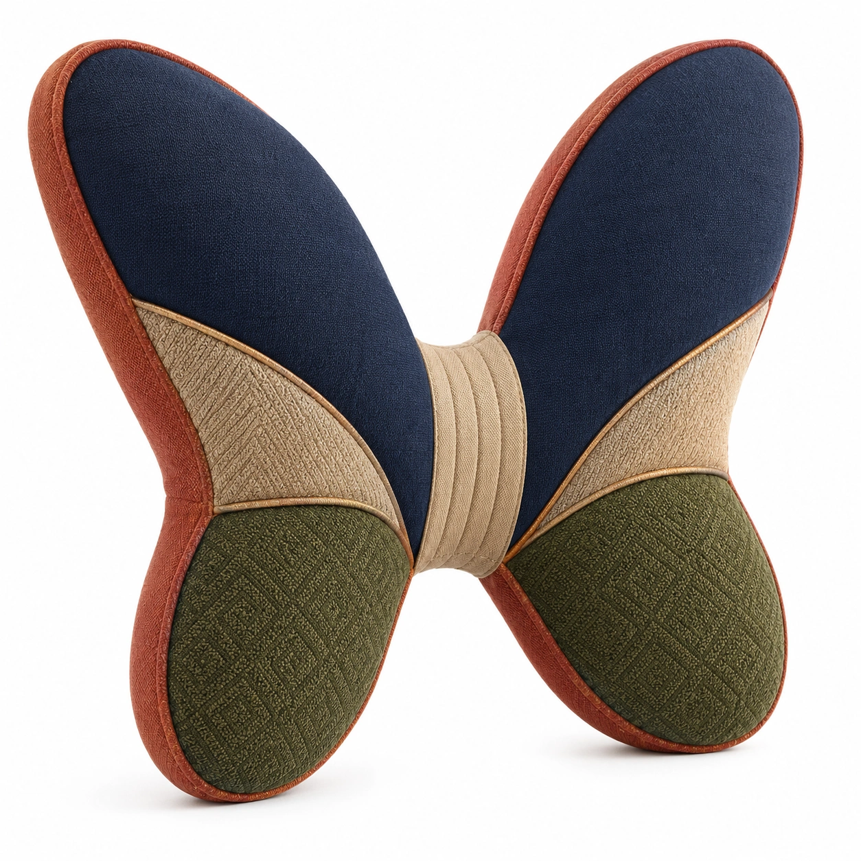 Cojín ergonómico en forma de mariposa para soporte lumbar de colores Azul, Beige, Verde y Rojo-MEUB VEXA