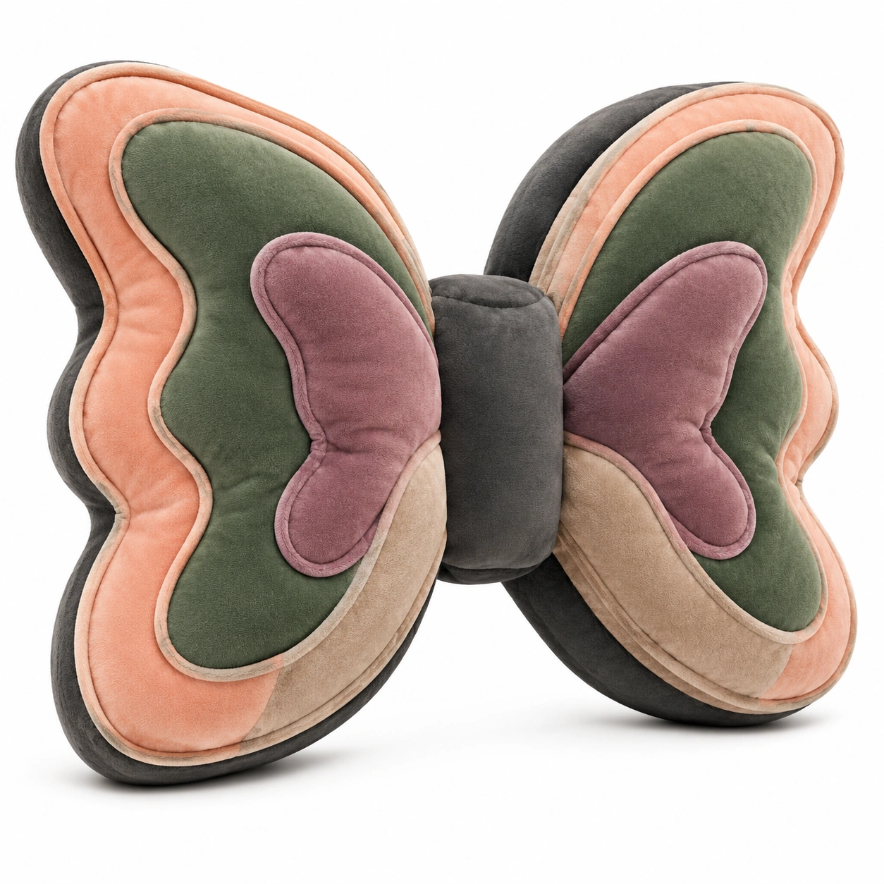 Cojín Decorativo en Forma de Mariposa Verde, Rosa y Naranja-MEUB VEXA