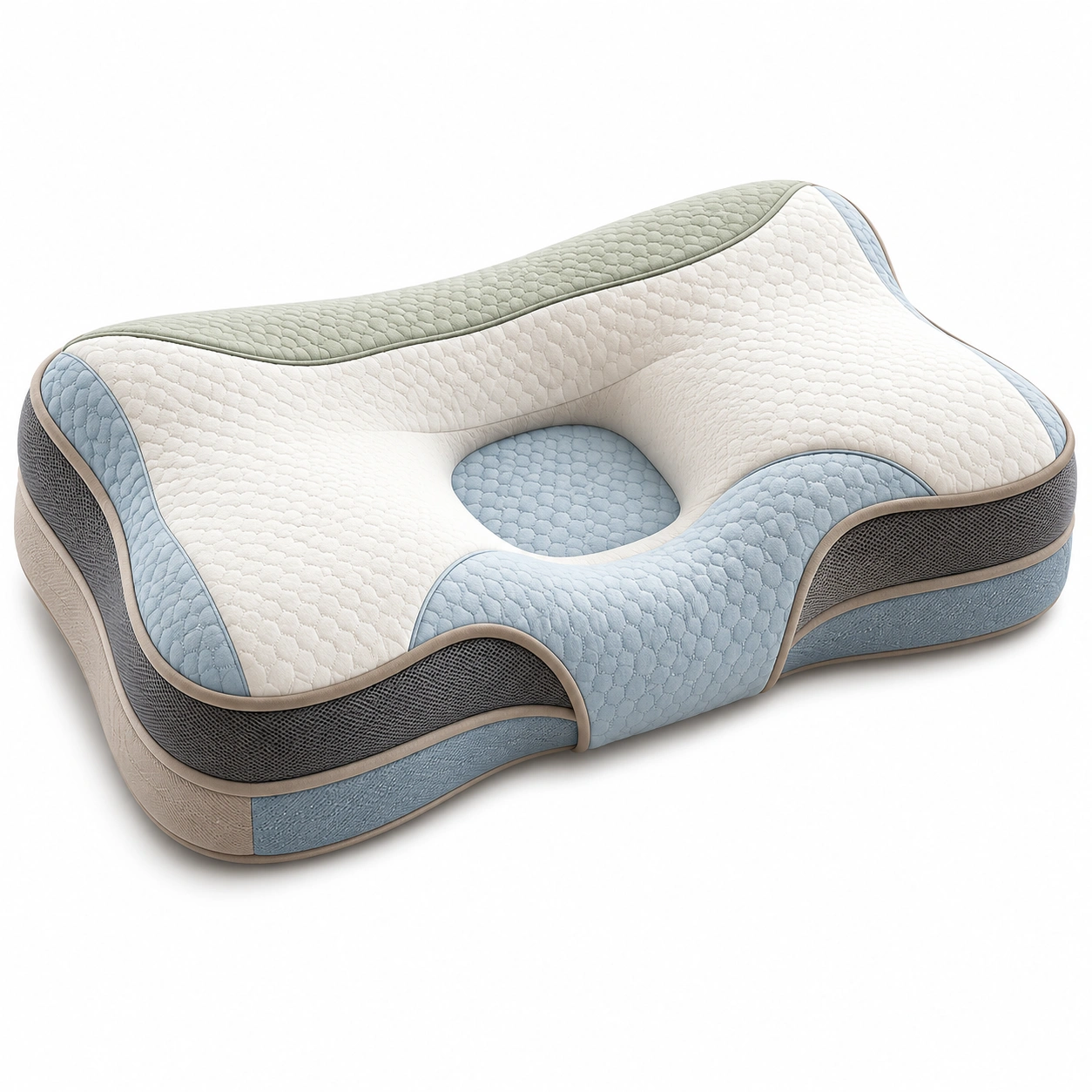 Almohada Ortopédica Ergonómica de Espuma de Memoria Multicolor 50x30x10 cm-MEUB VEXA