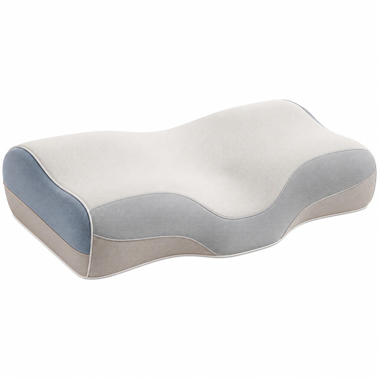 Almohada Ergonómica de Espuma para Soporte Cervical Blanco/Gris-MEUB VEXA