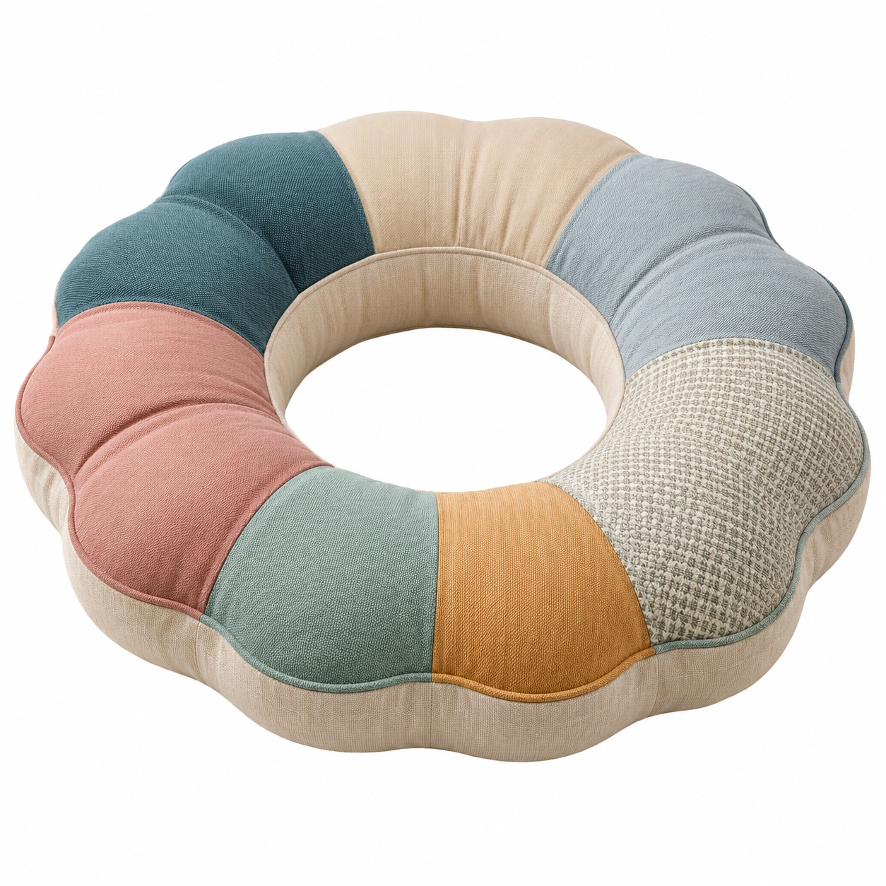 Cojín ergonómico redondo estilo patchwork multicolor-MEUB VEXA