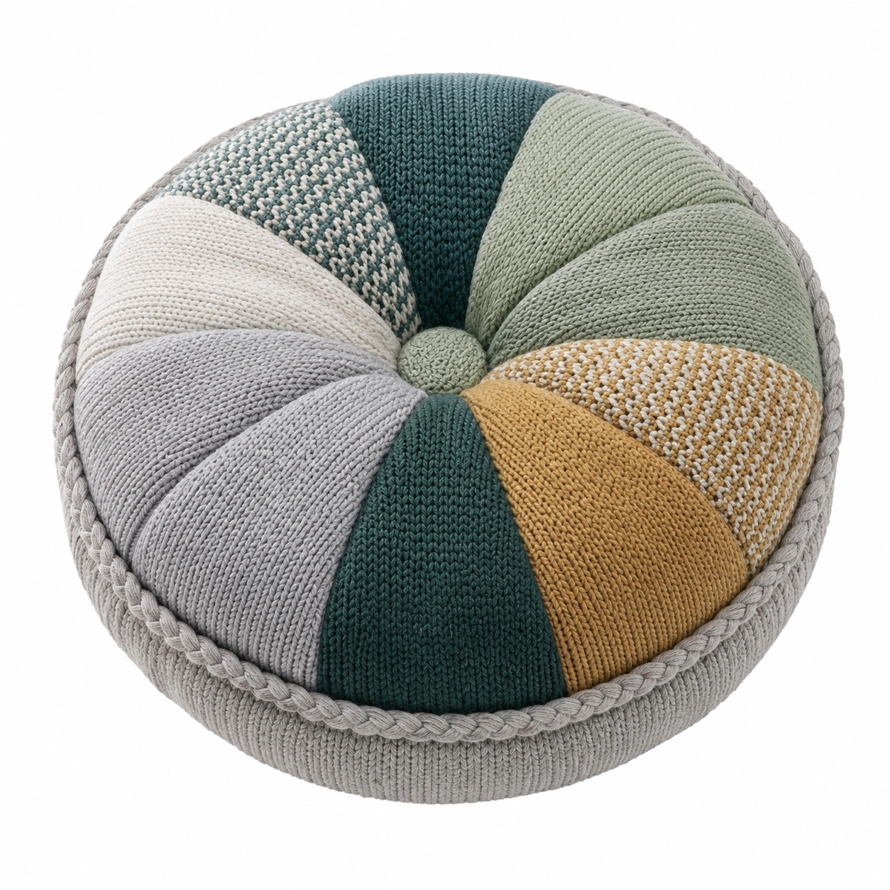 Cojín redondo de punto multicolor para decoración 60 cm-MEUB VEXA