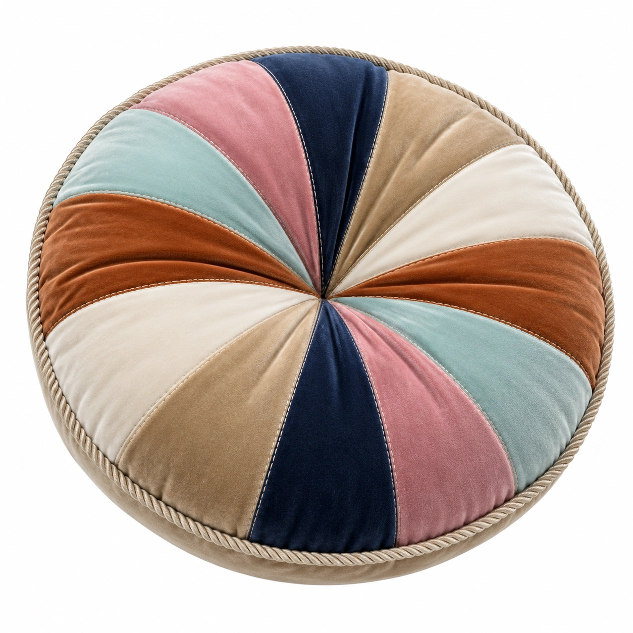 Cojín Redondo Decorativo Multicolor de Estilo Moderno-MEUB VEXA