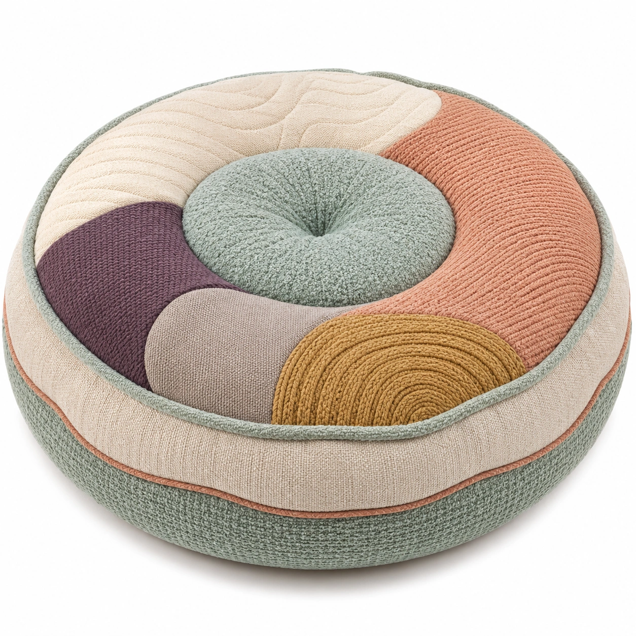 Cojín Redondo Multicolor Decorativo 50 cm-MEUB VEXA