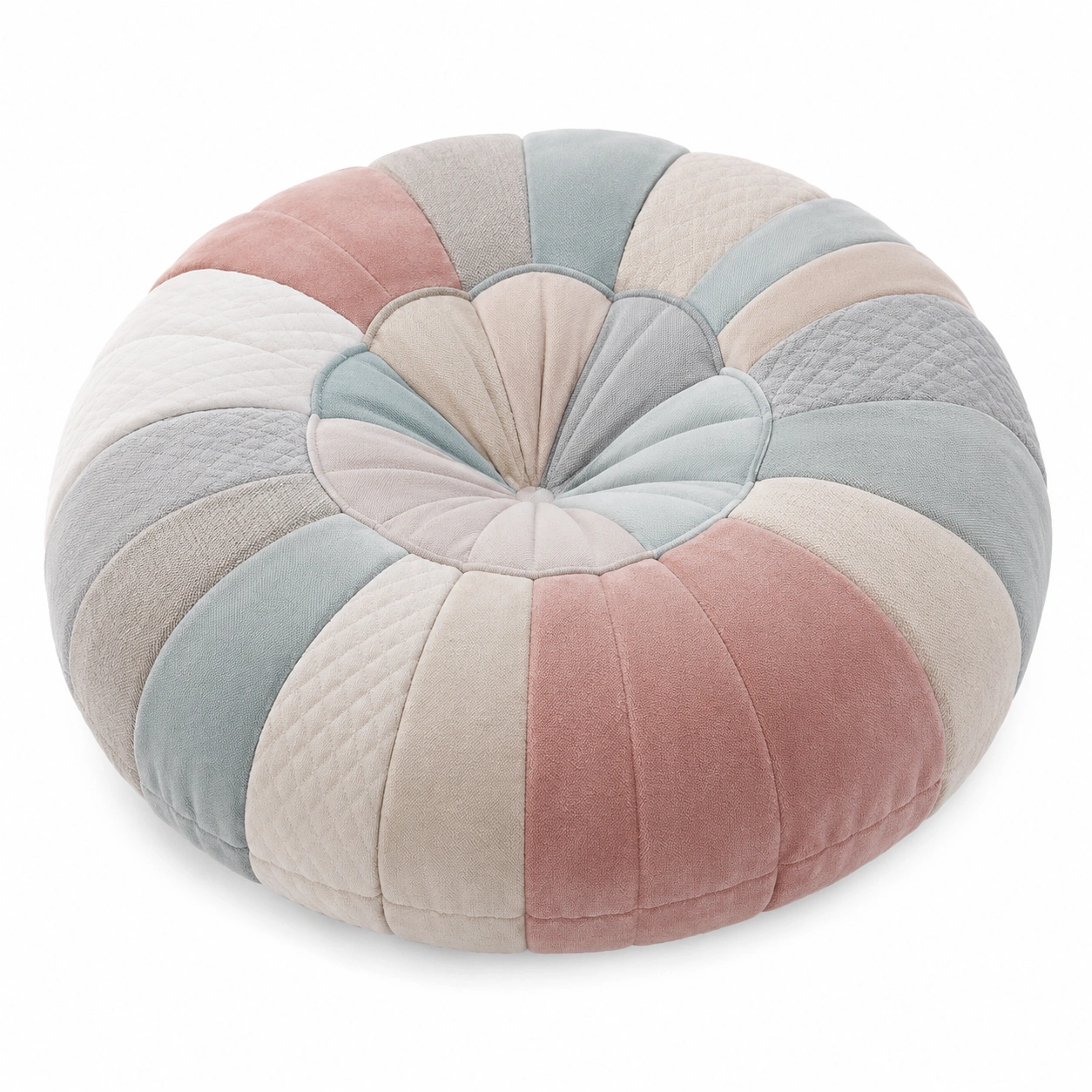 Cojín Redondo Decorativo Multicolor Patchwork 50 cm-MEUB VEXA