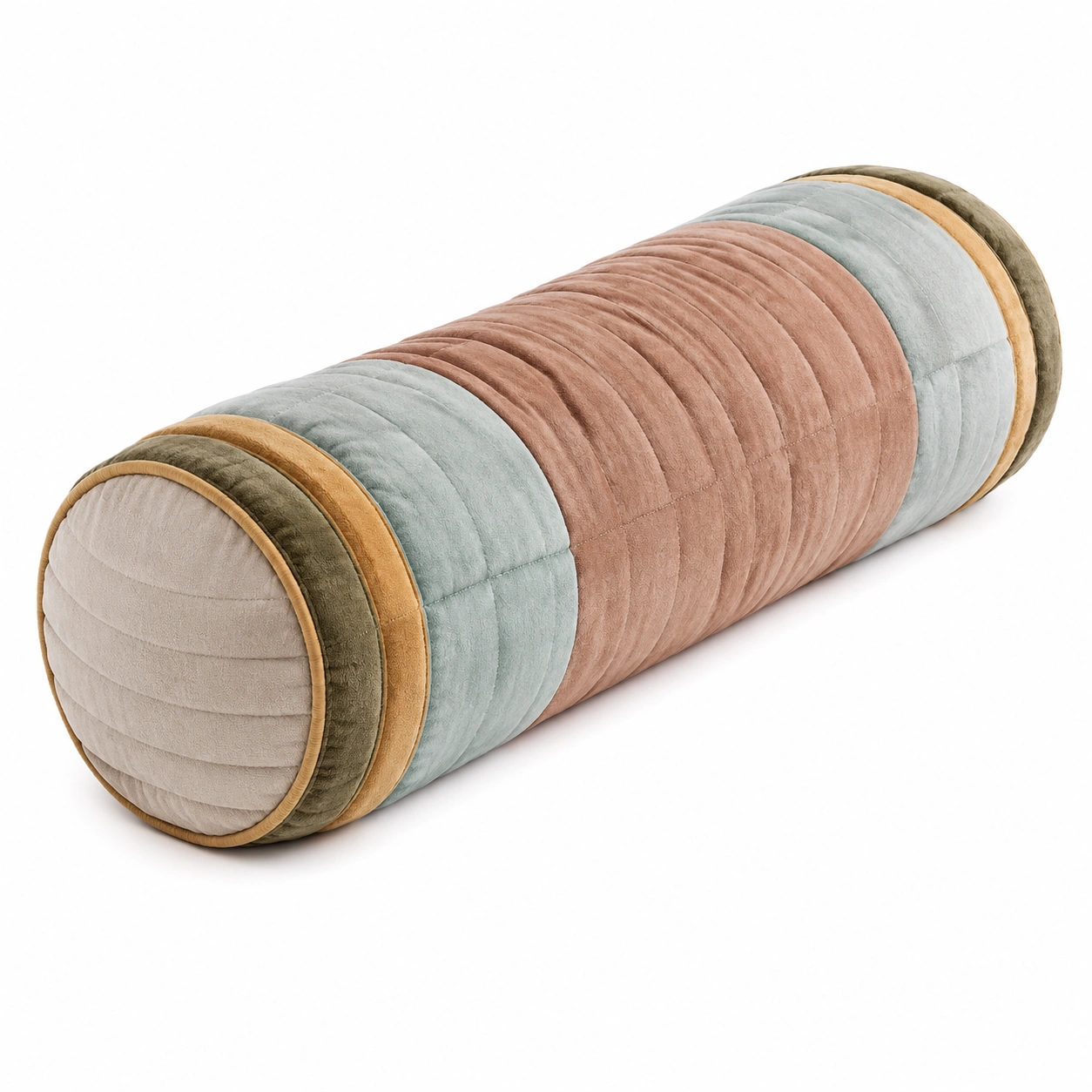 Cojín lumbar cilíndrico multicolor Verde/Beige/Marrón-MEUB VEXA
