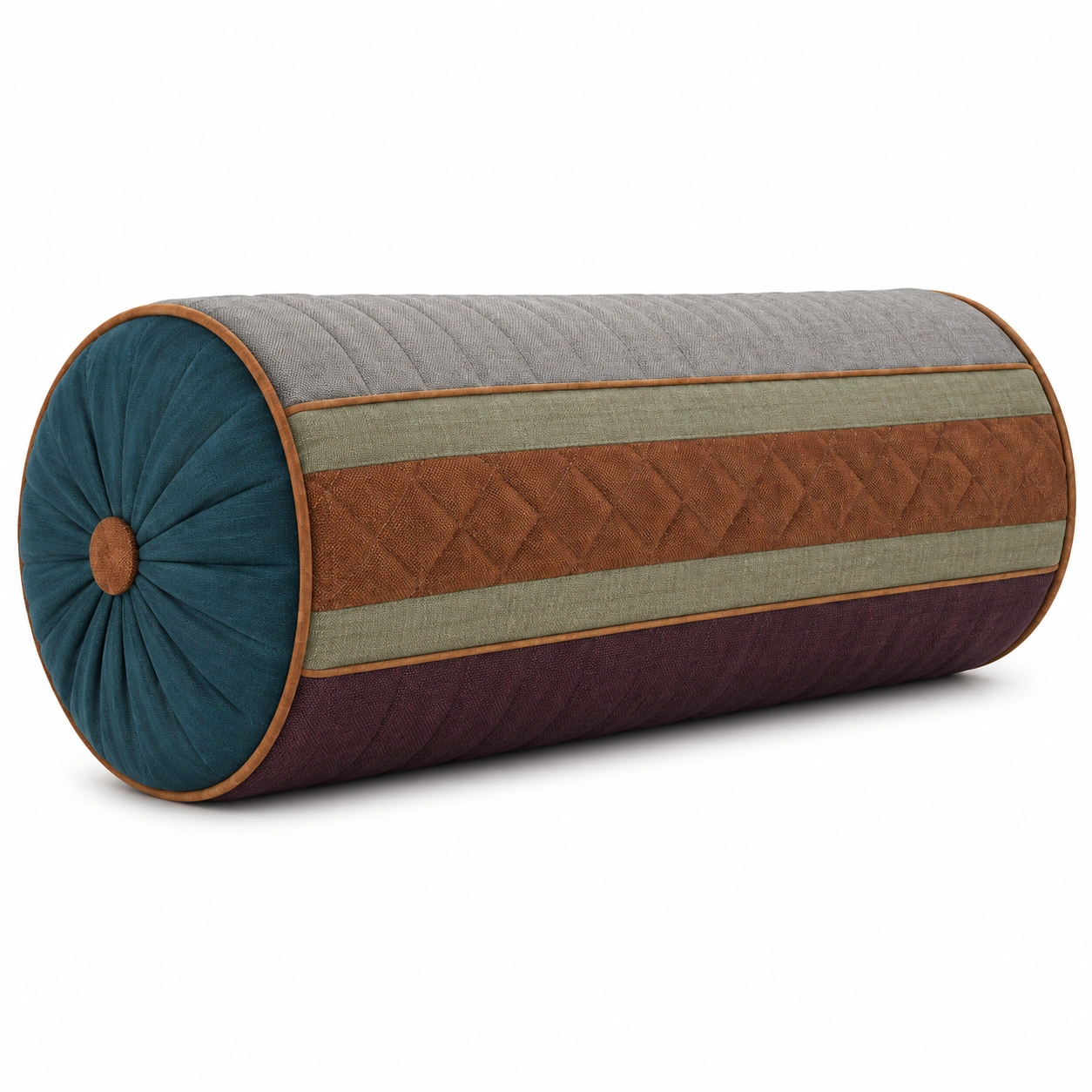 Cojín Cilíndrico Decorativo Multicolor con Estilo Elegante-MEUB VEXA