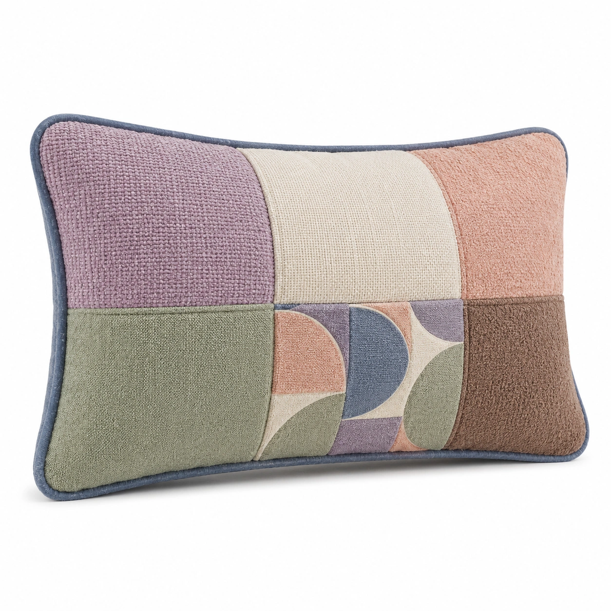 Cojín Rectangular Decorativo Patchwork Pastel-MEUB VEXA