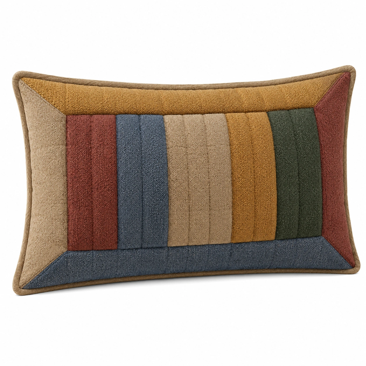 Cojín Decorativo Rectangular Multicolor a Rayas-MEUB VEXA