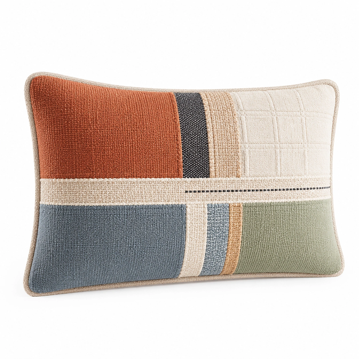 Cojín Decorativo Rectangular Multicolor con Diseño Moderno 50x30cm-MEUB VEXA