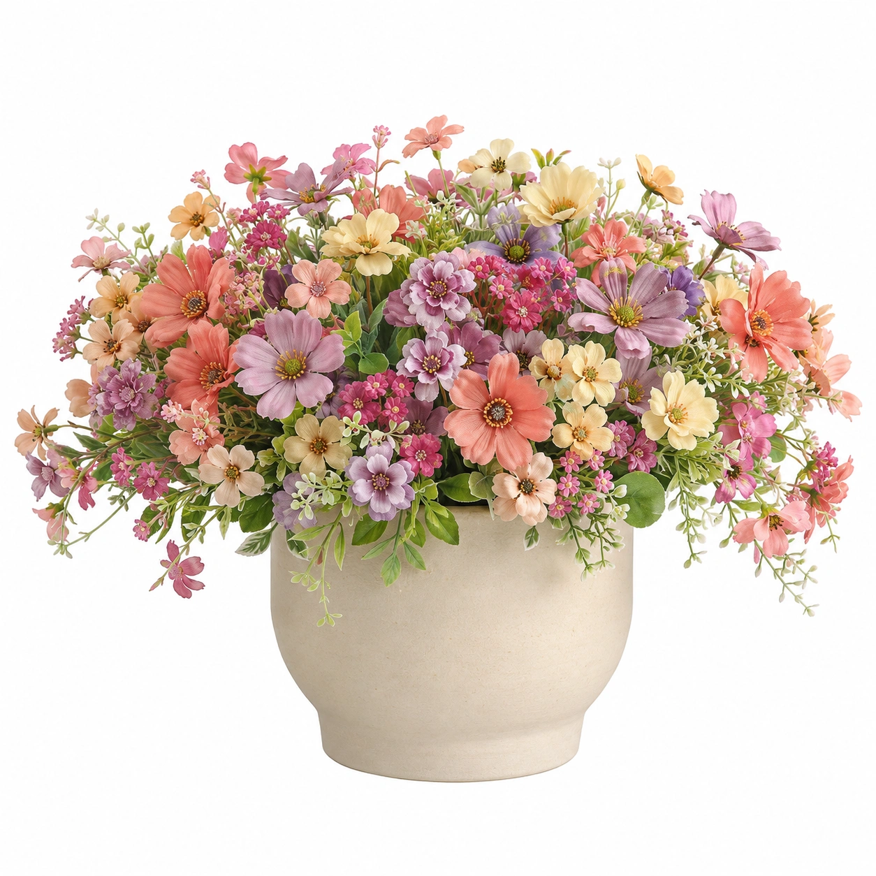 Arreglo Floral Artificial Decorativo Multicolor en Maceta-ULQERNIKA