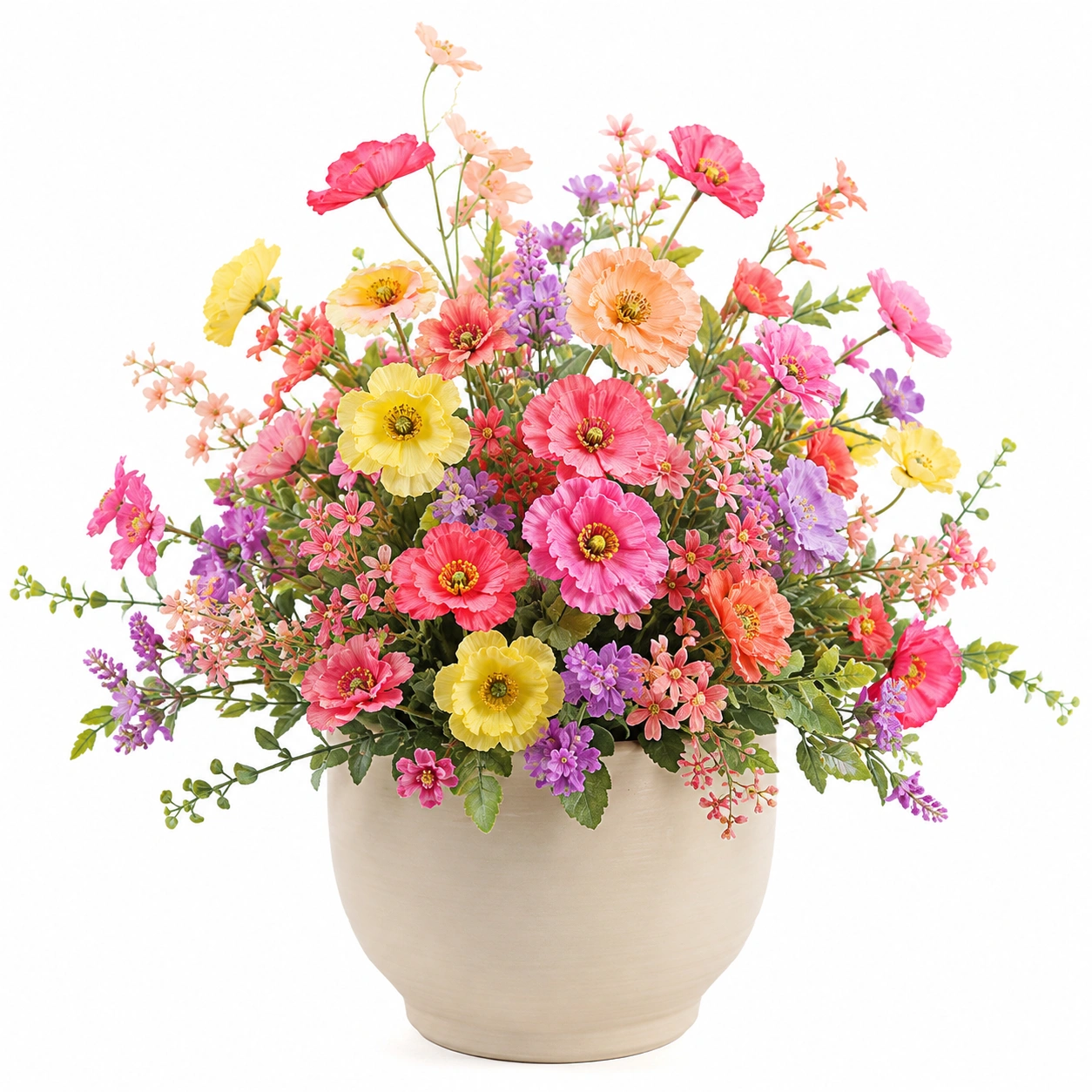 Arreglo de Flores Artificiales en Maceta Multicolor de 45 cm-ULQERNIKA