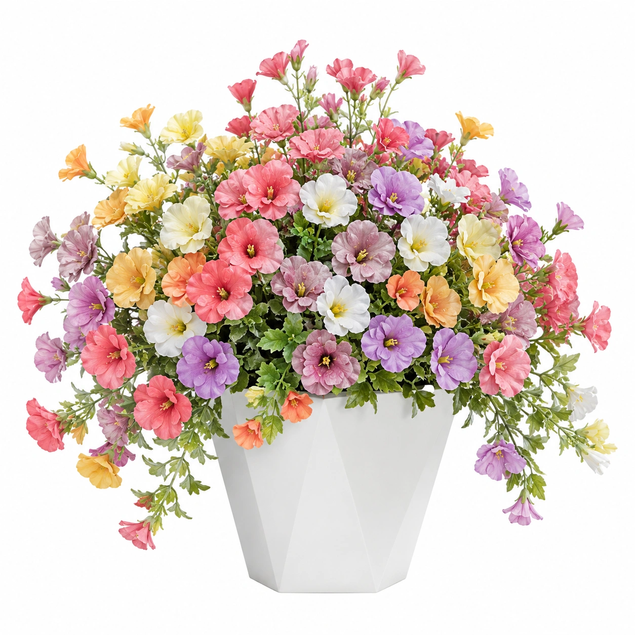 Maceta Decorativa con Flores Artificiales Multicolores 40cm-ULQERNIKA