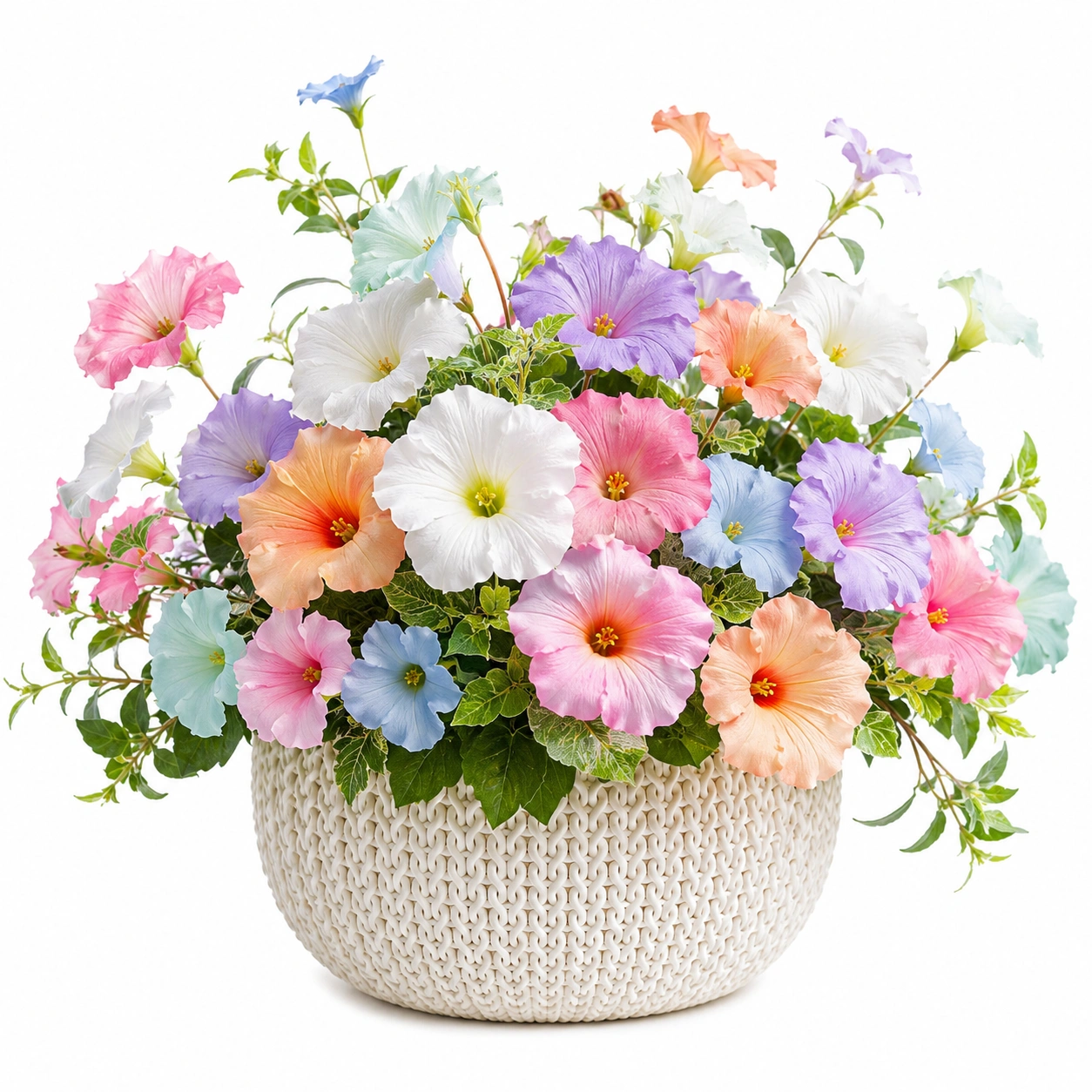 Arreglo Floral Artificial Multicolor en Maceta Decorativa-ULQERNIKA