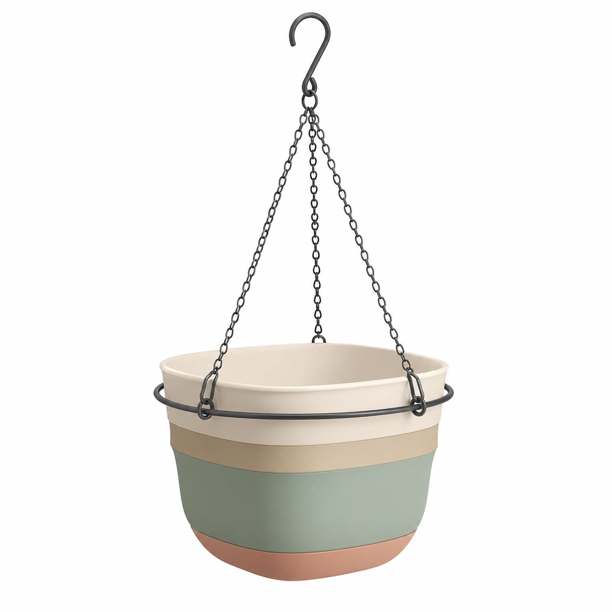 Macetero Colgante Multicolor Beige, Verde y Teja para Jardines-ULQERNIKA