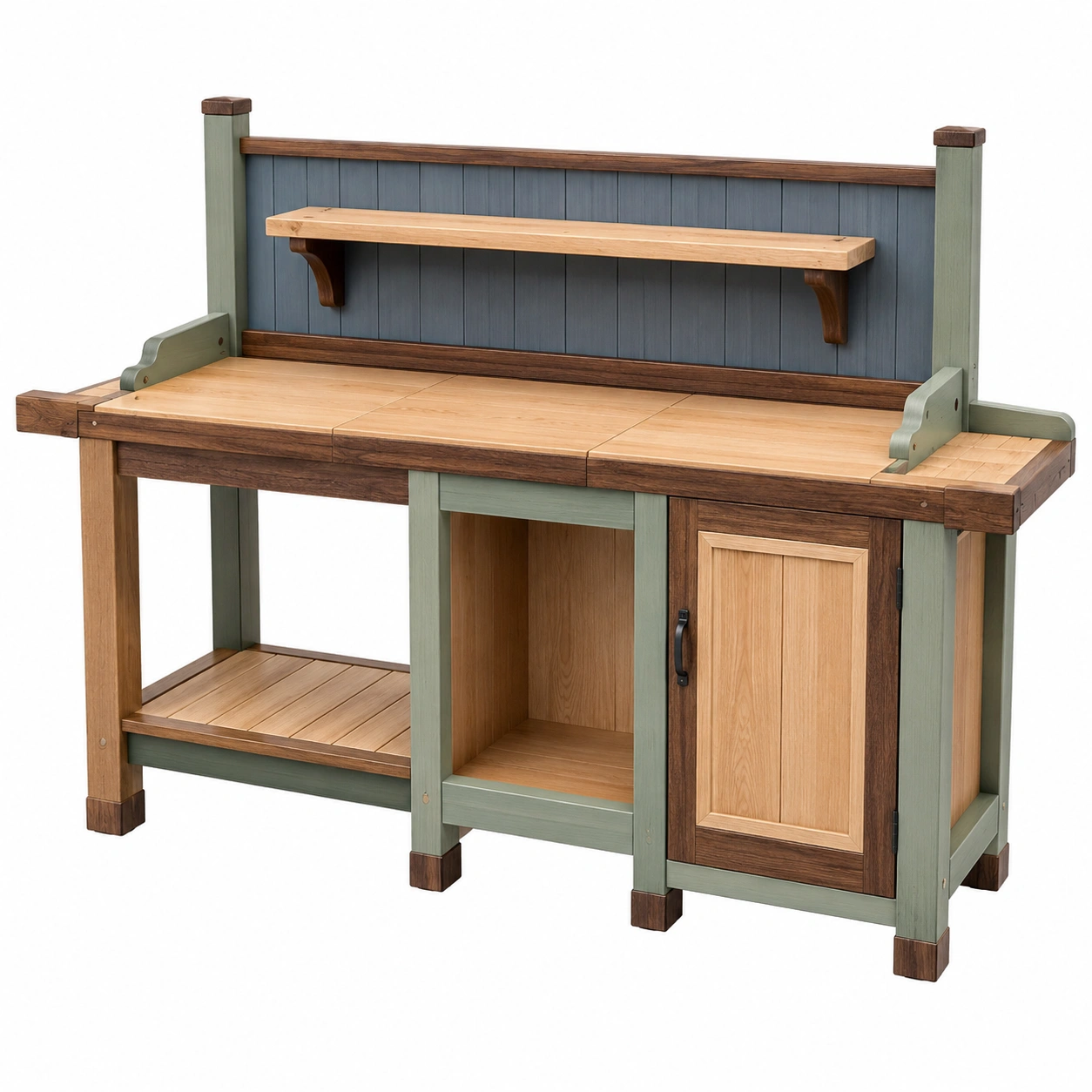 Mesa de Jardinería de Madera Multicolor con Almacenamiento 150x60x120 cm-ULQERNIKA