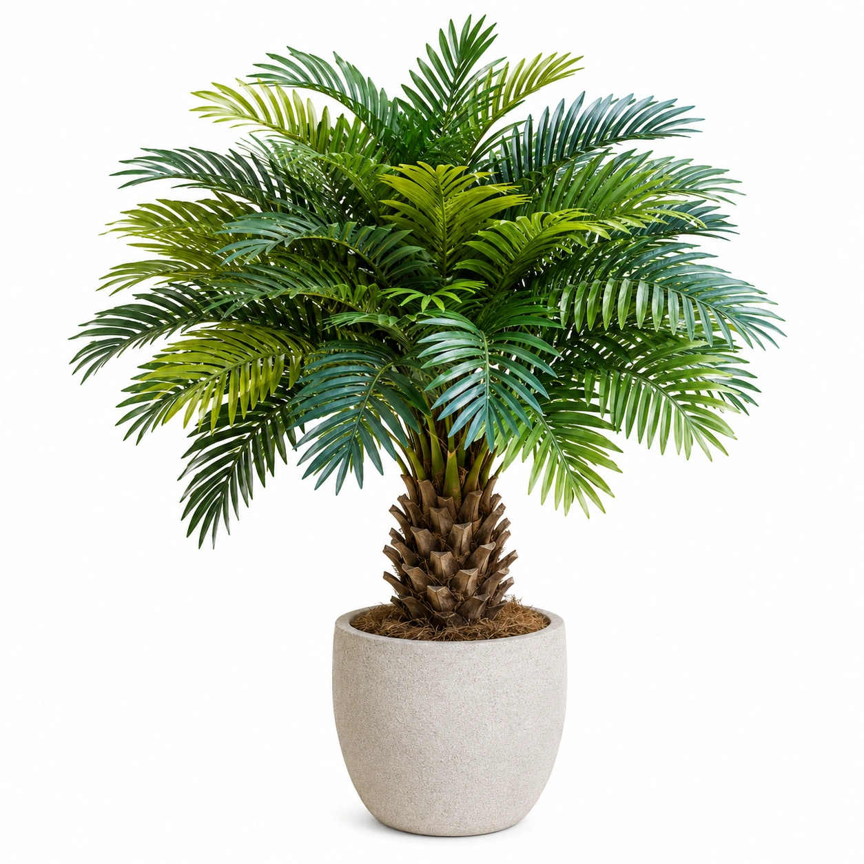 Palmera Artificial Realista Verde 90cm con Maceta Decorativa-ULQERNIKA