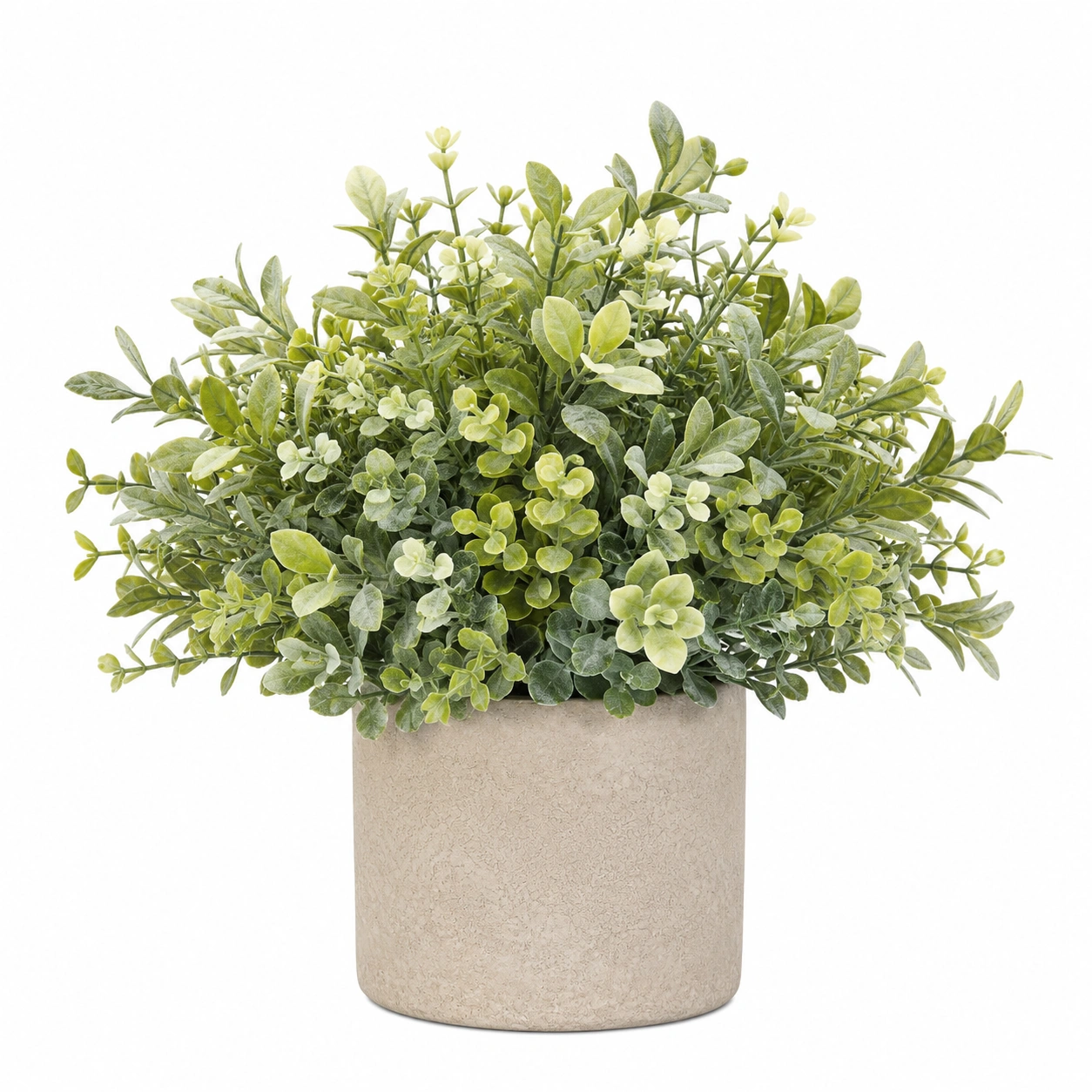 Planta Artificial Verde con Maceta Decorativa Beige para Interiores-ULQERNIKA