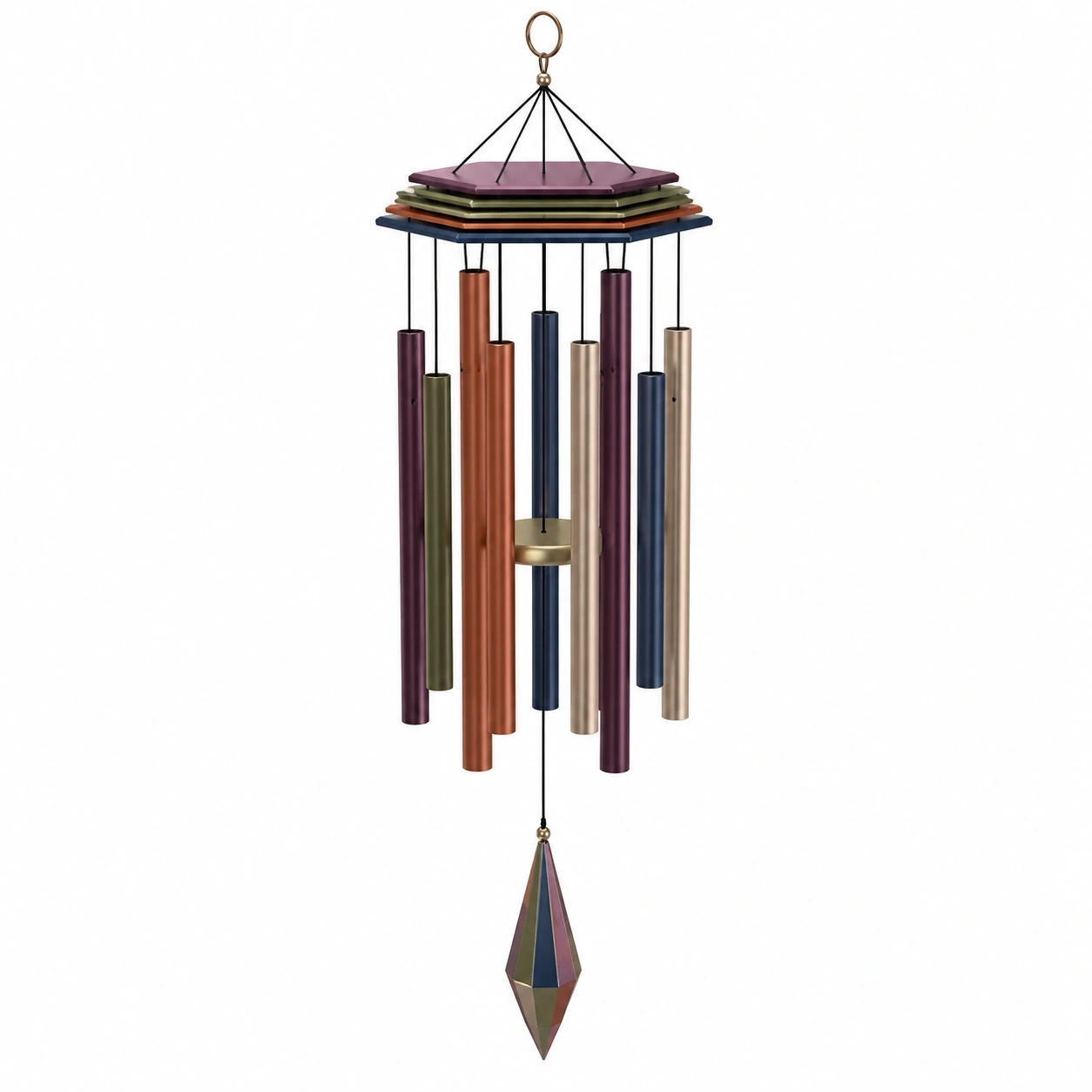 Campanilla de Viento Multicolor para Exterior con Sonido Suave-ULQERNIKA