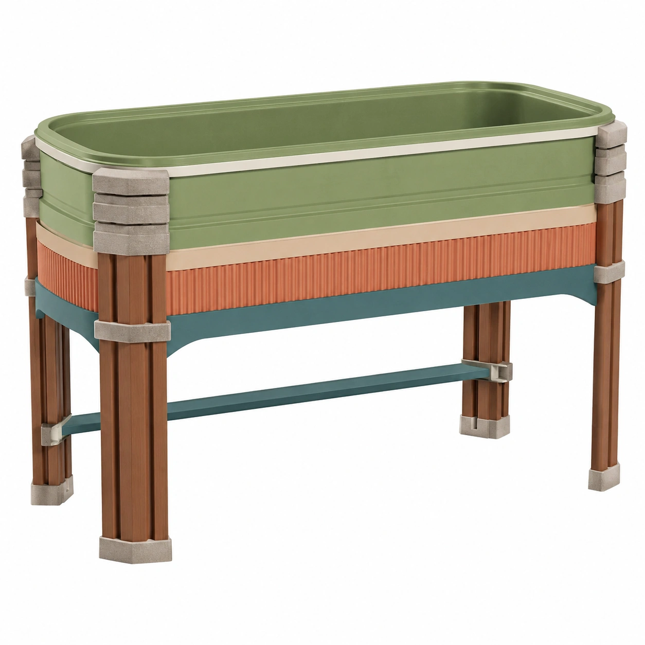 Jardinera Elevada para Exterior 80x40x60 cm Verde/Marrón-ULQERNIKA