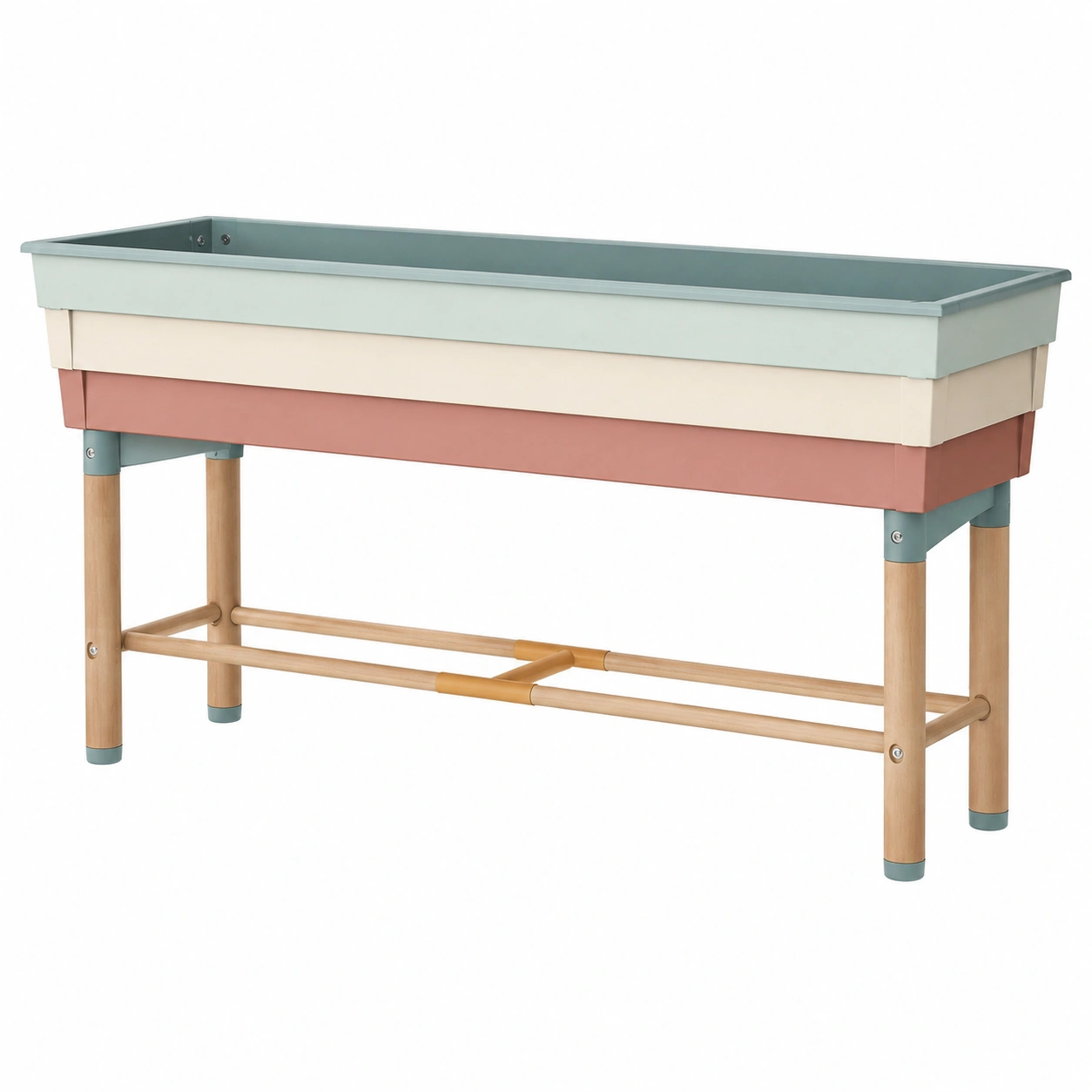 Jardinera Elevada Multicolor con Soporte de Madera para Exterior-ULQERNIKA