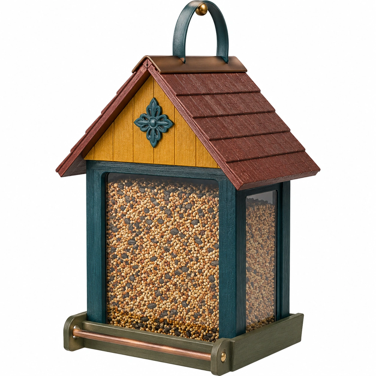 Comedero de Aves para Jardín con Diseño de Casa Multicolor-ULQERNIKA