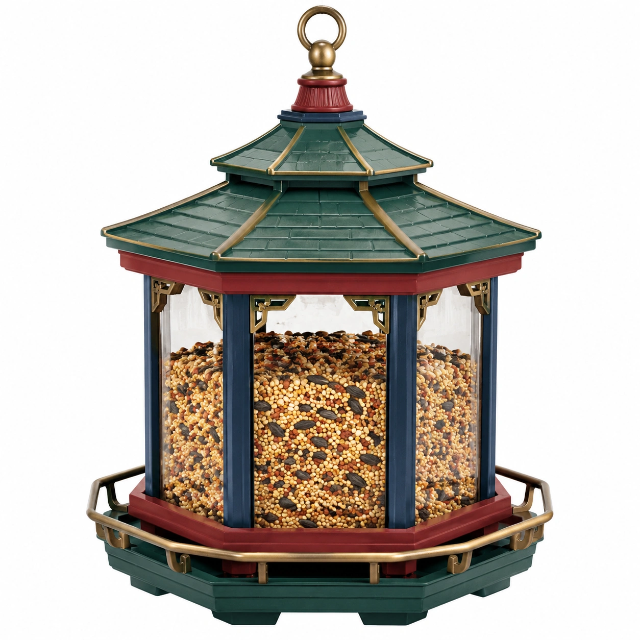 Comedero para Pájaros Exterior Estilo Pagoda Multicolor-ULQERNIKA
