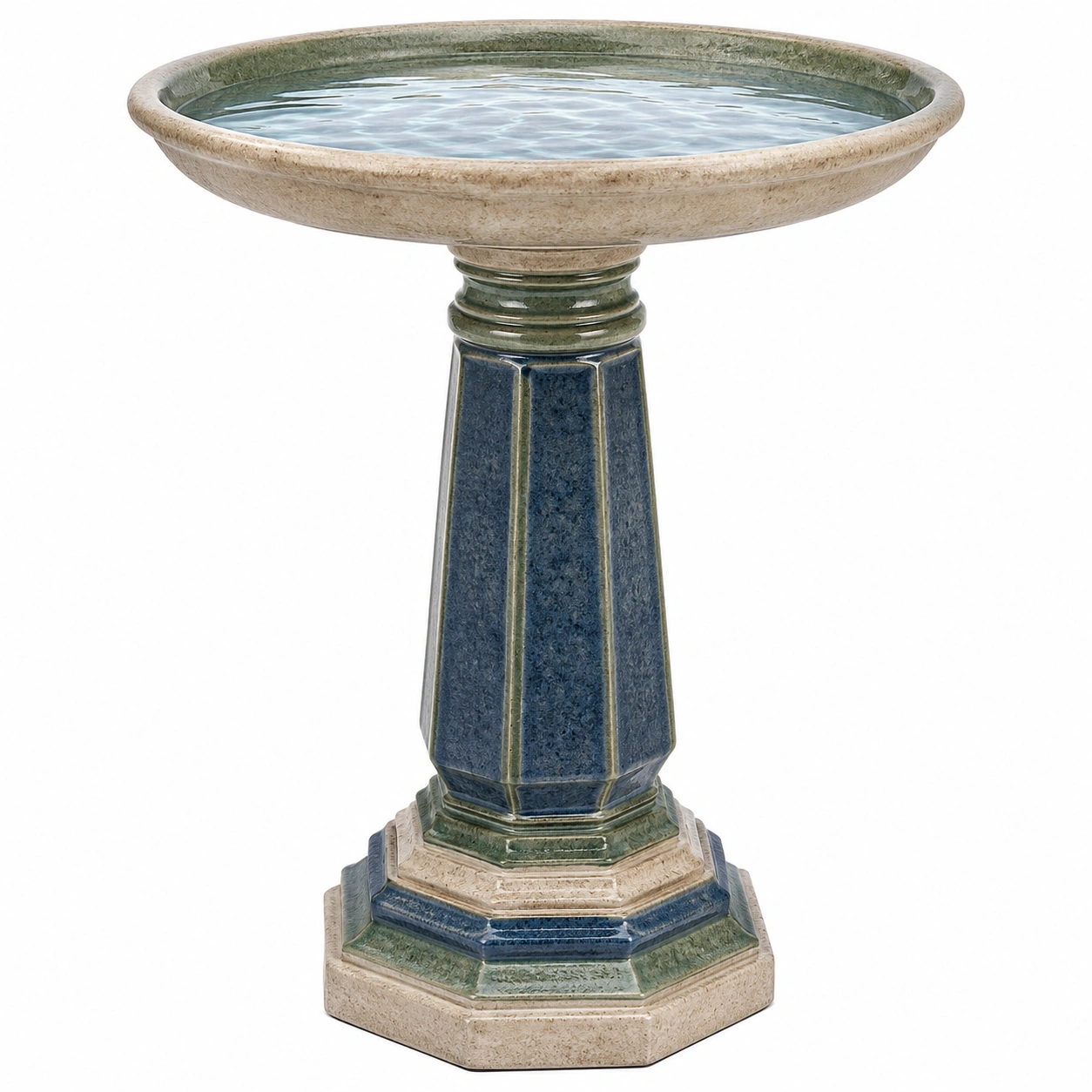 Baño para Pájaros de Jardín Azul y Beige 50cm-ULQERNIKA