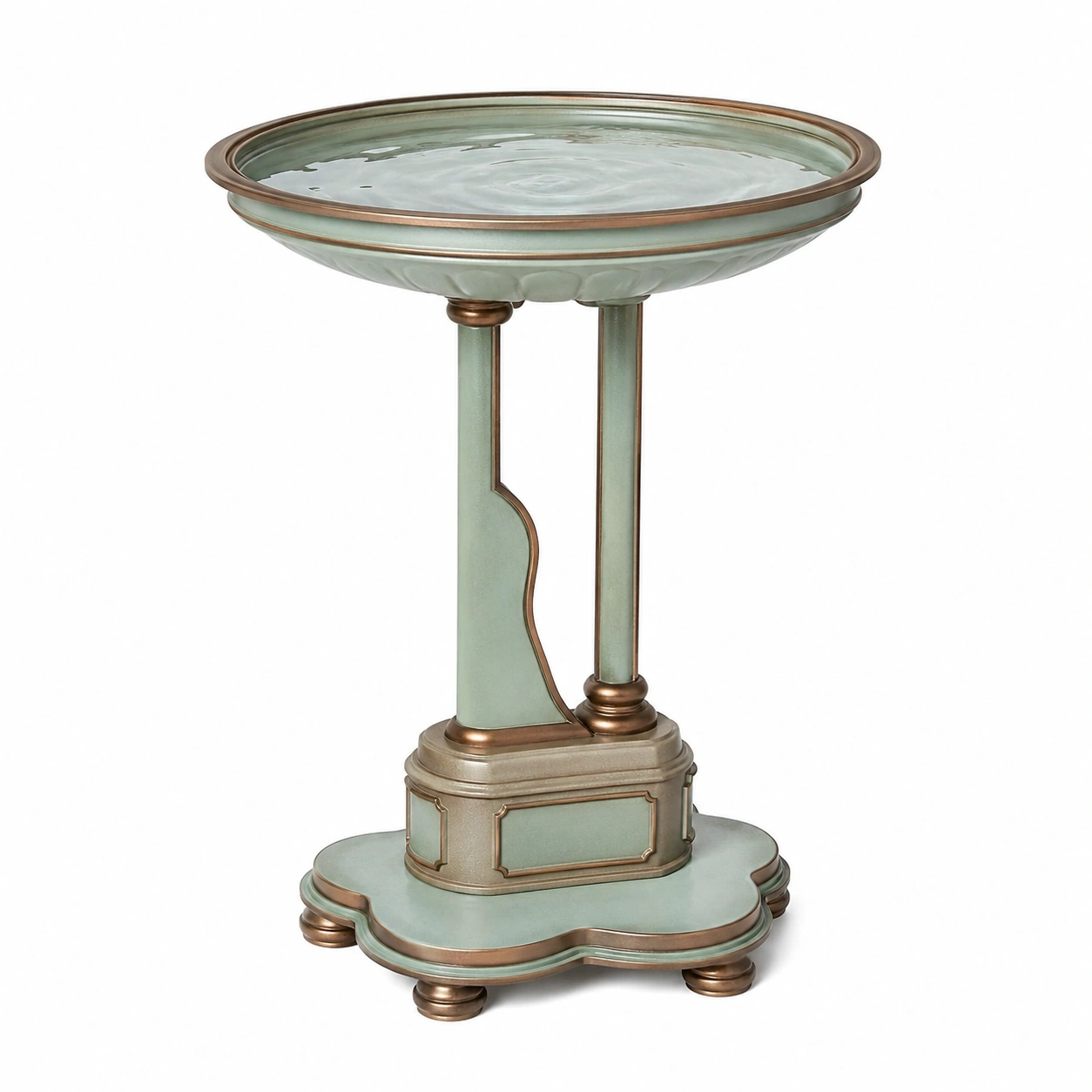 Fuente para Baño de Pájaros Verde Antiguo 60cm-ULQERNIKA