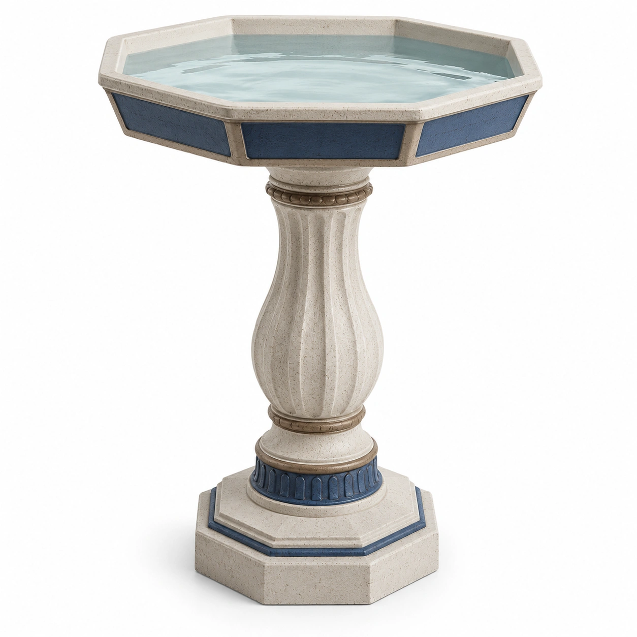 Baño para Pájaros Beige y Azul de 50 cm-ULQERNIKA