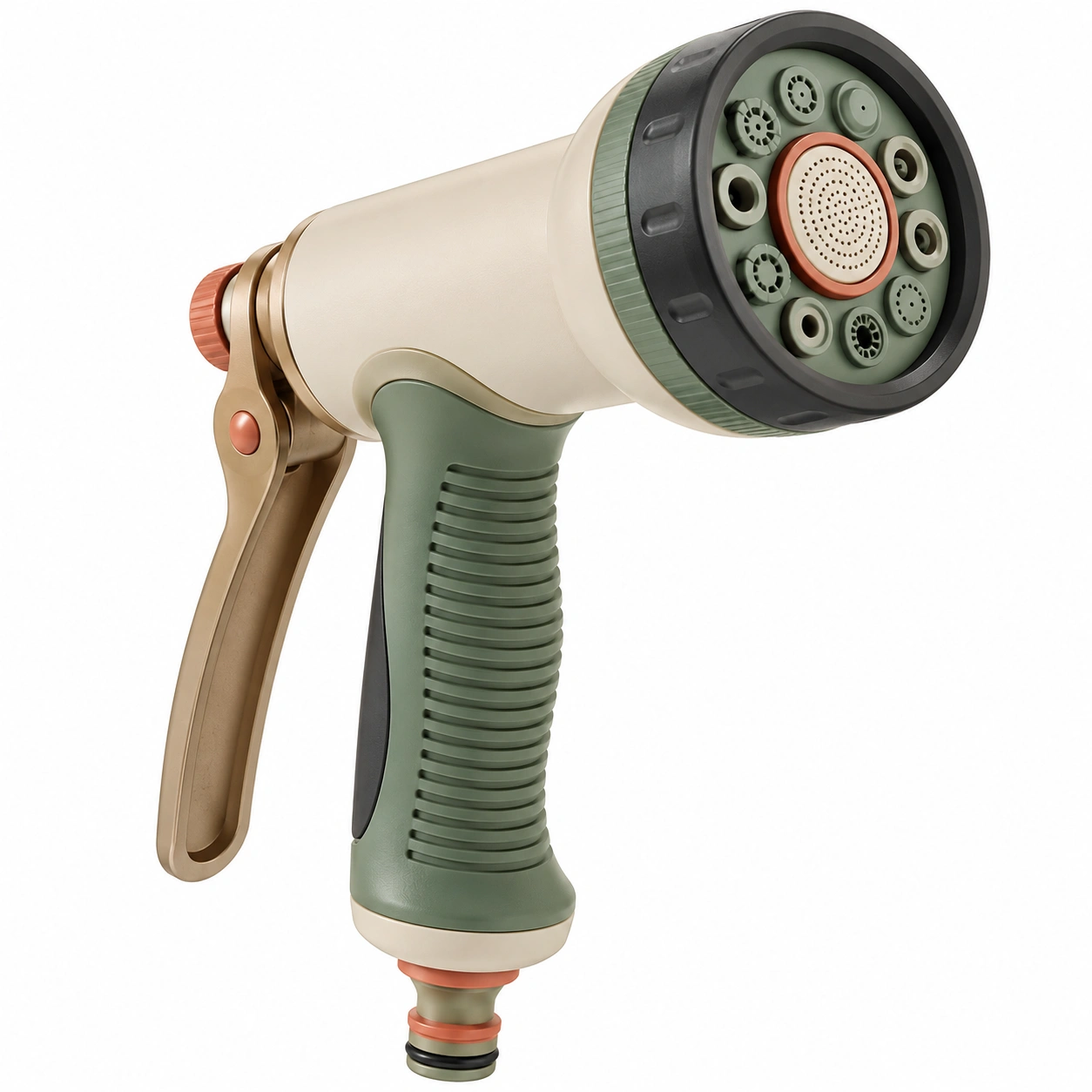 Pistola de Riego Multifuncional con 8 Modos Verde y Beige-ULQERNIKA