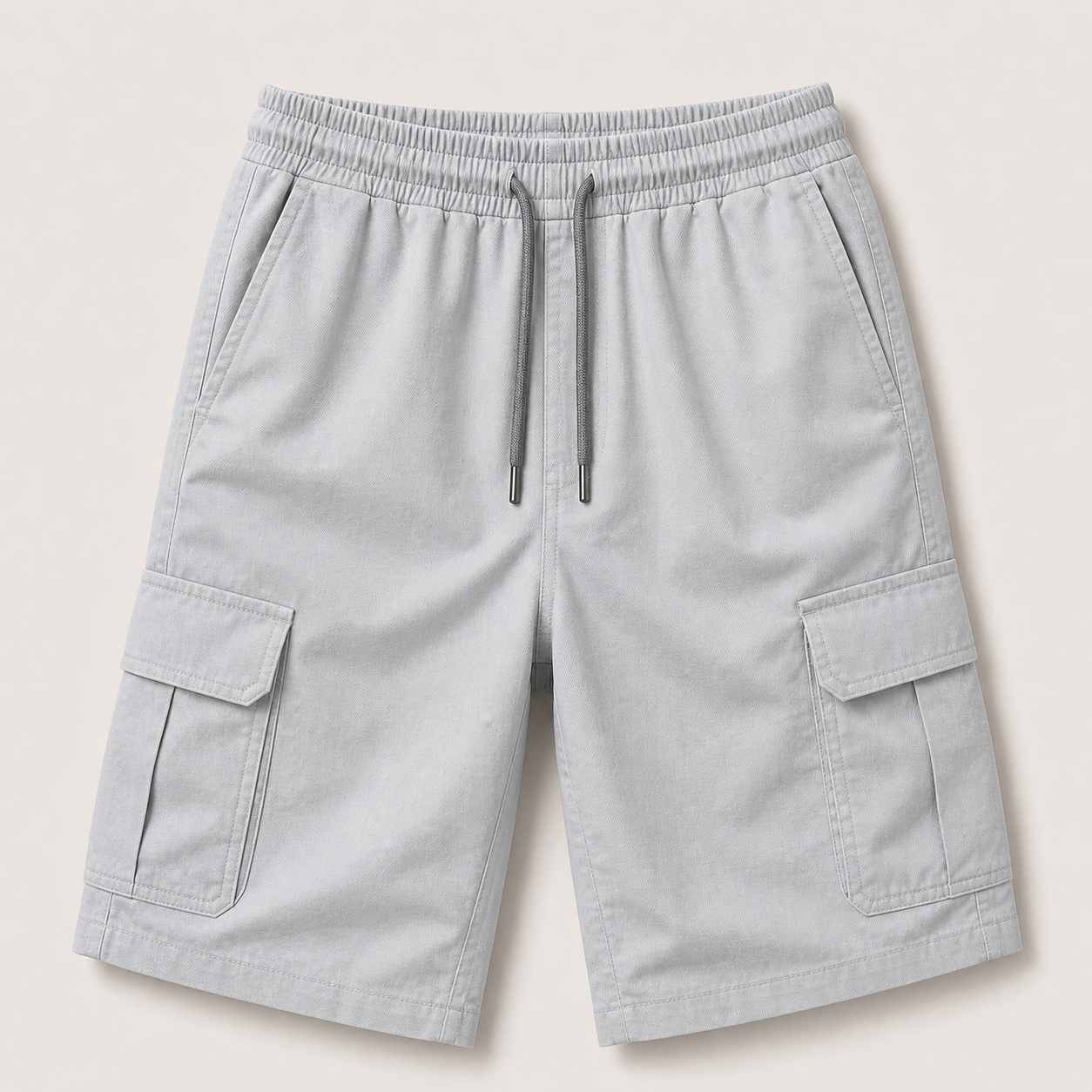 Light Gray cargo drawstring shorts product image
