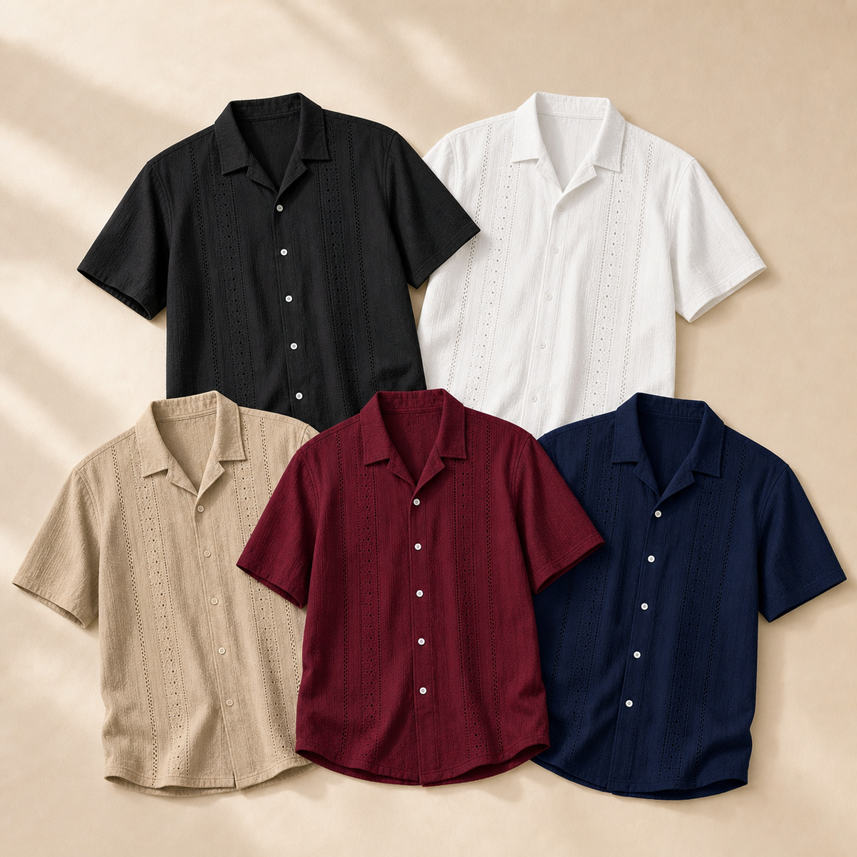 5-Pack Best Seller Set embroidered stripe shirts