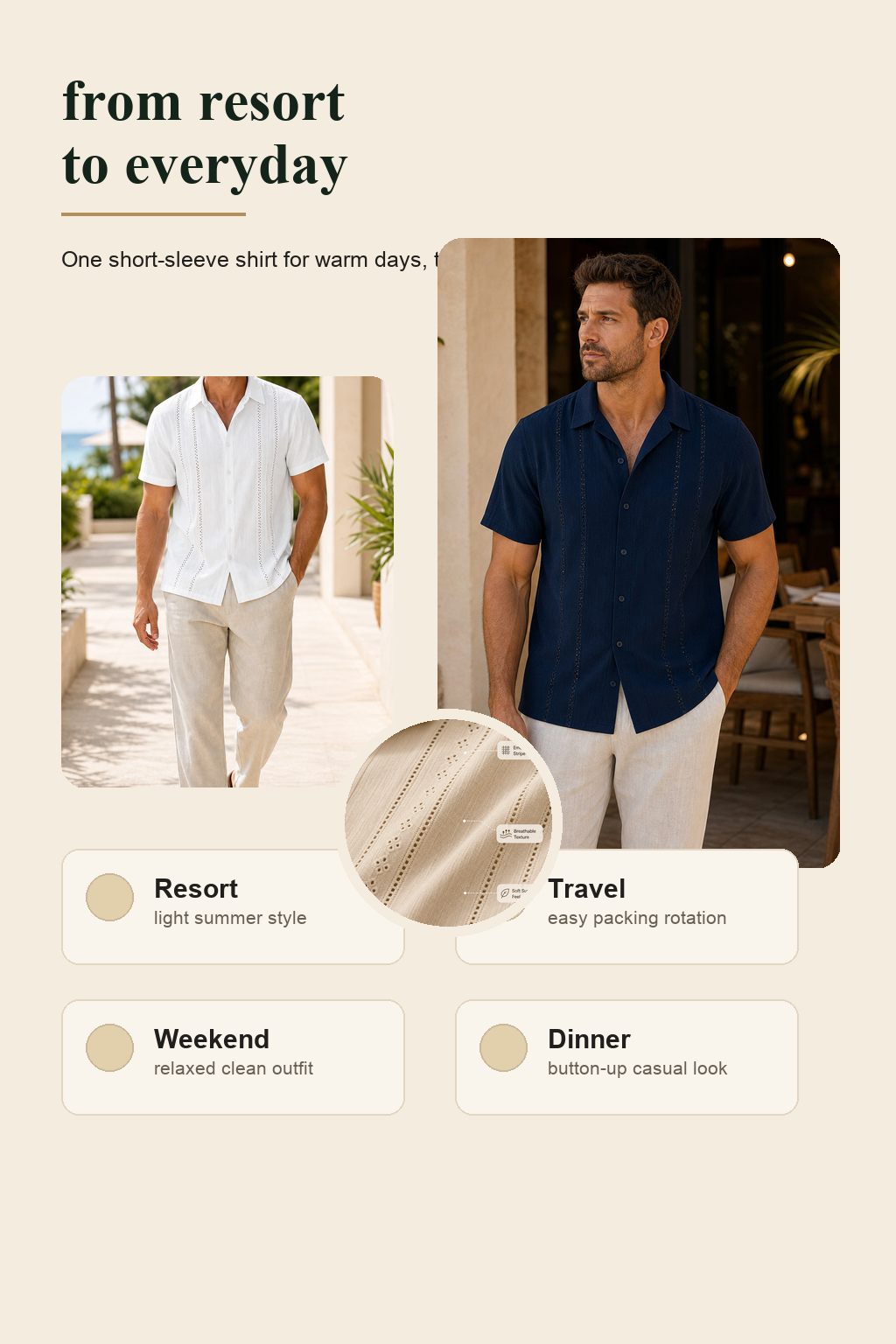 Embroidered stripe shirt use case detail page image