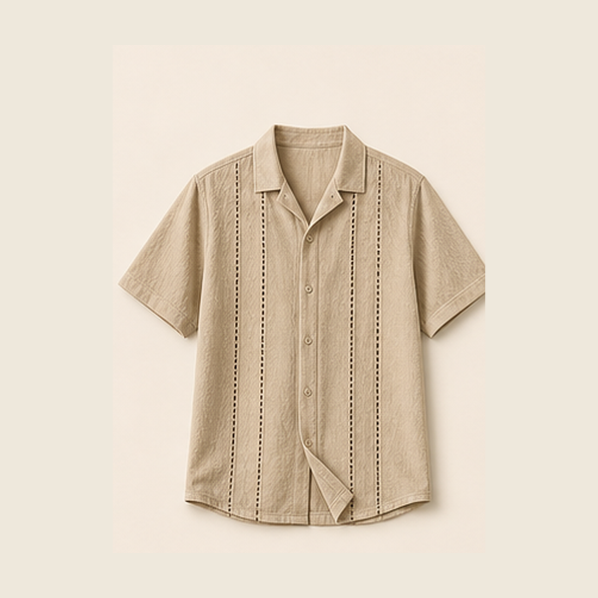 Beige embroidered stripe shirt product image