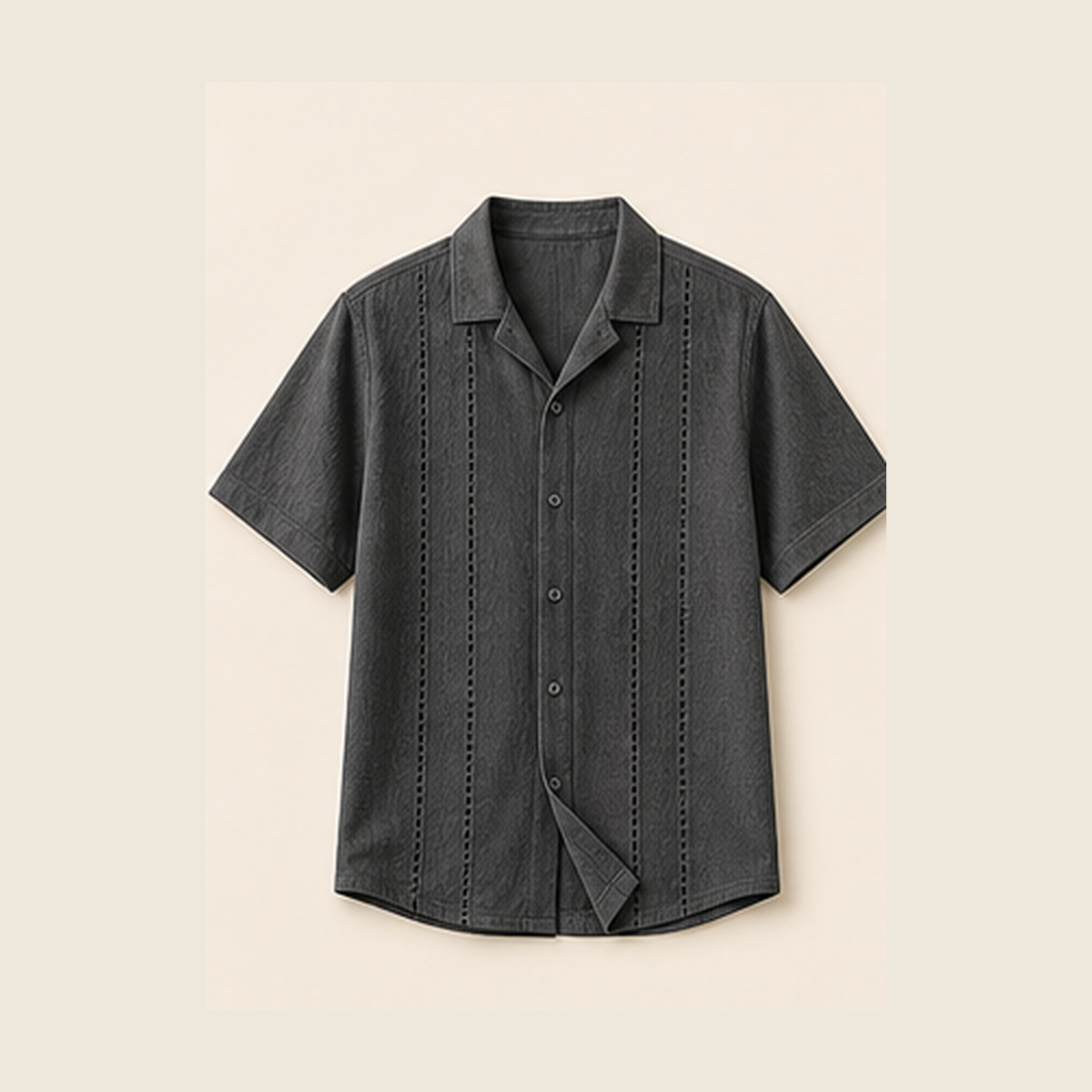 Dark Gray embroidered stripe shirt product image