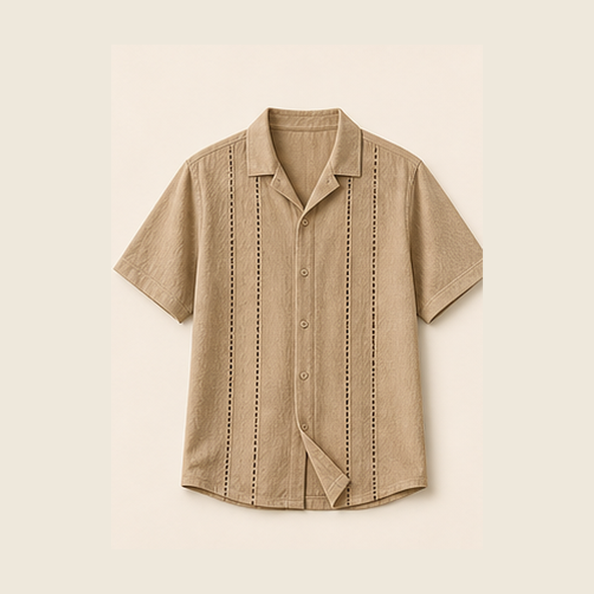 Khaki embroidered stripe shirt product image