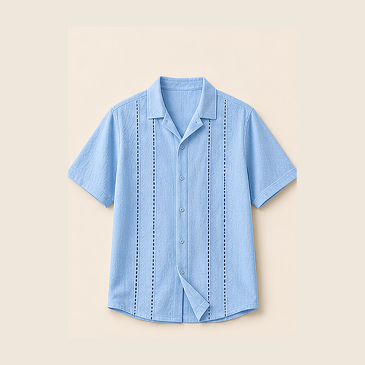 Light Blue embroidered stripe shirt product image