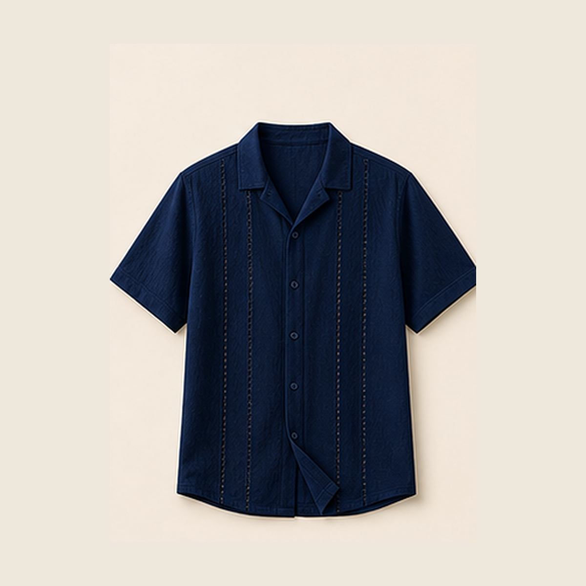 Navy Blue embroidered stripe shirt product image